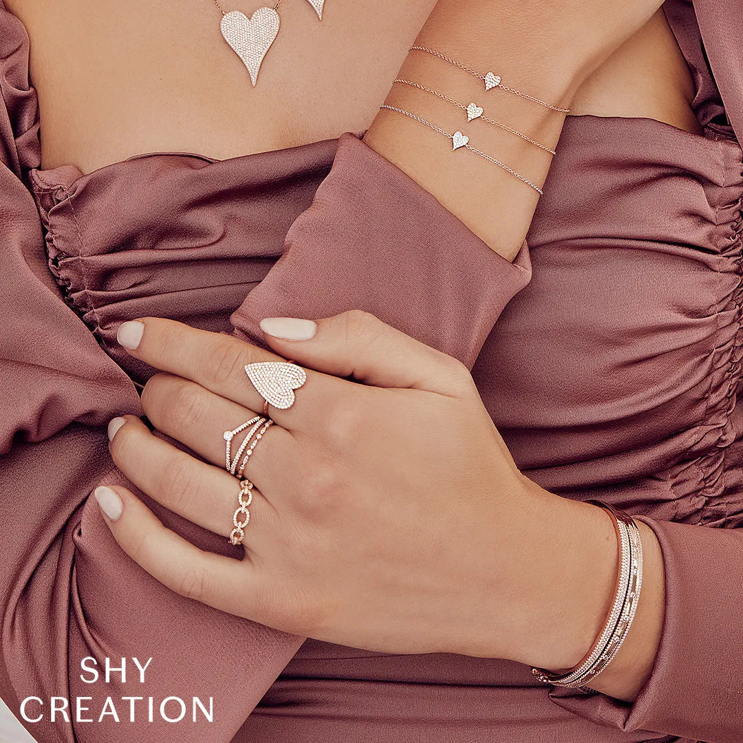 0.05CT DIAMOND PAVE HEART BRACELET