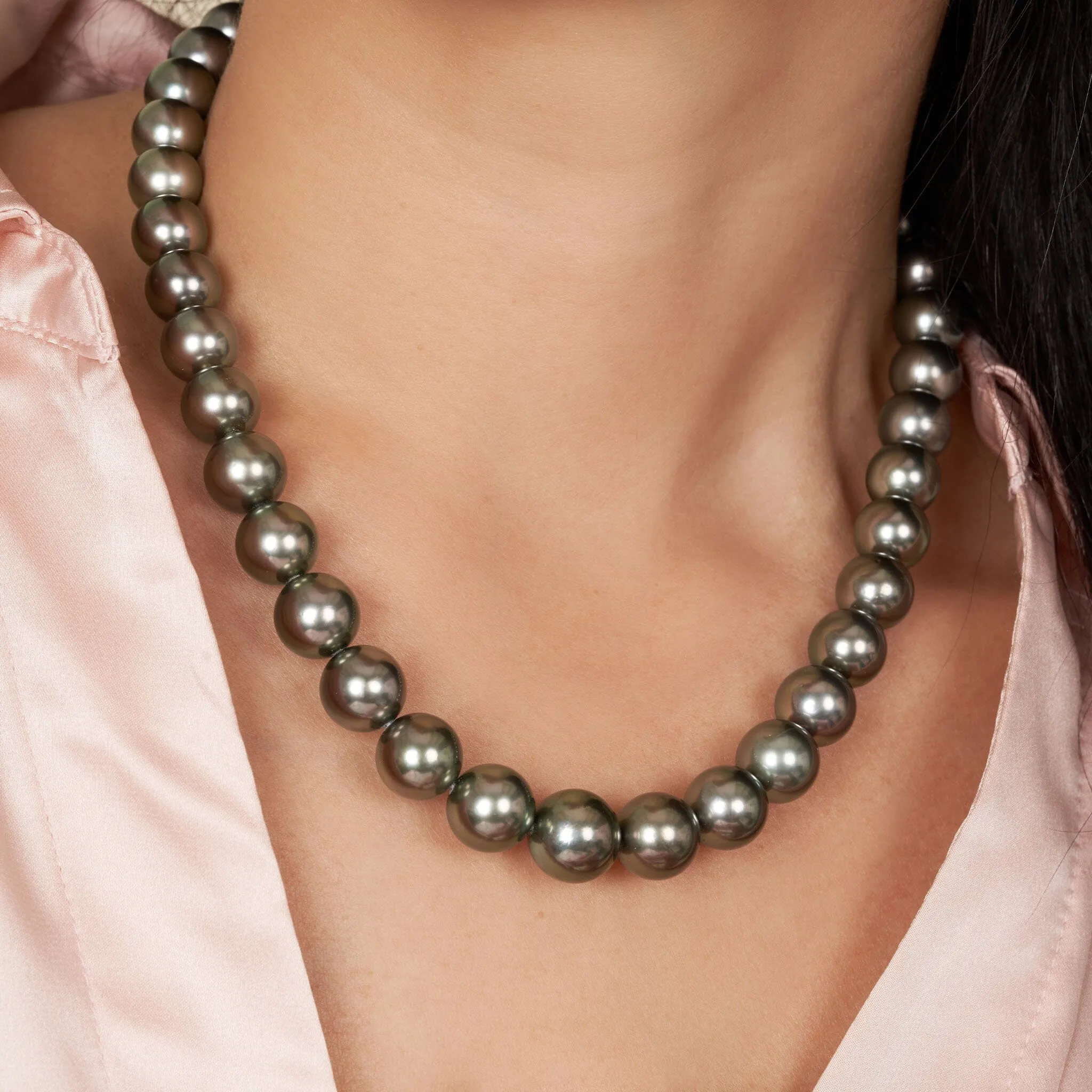 10.0-10.5 mm AA  Tahitian Round Pearl Necklace