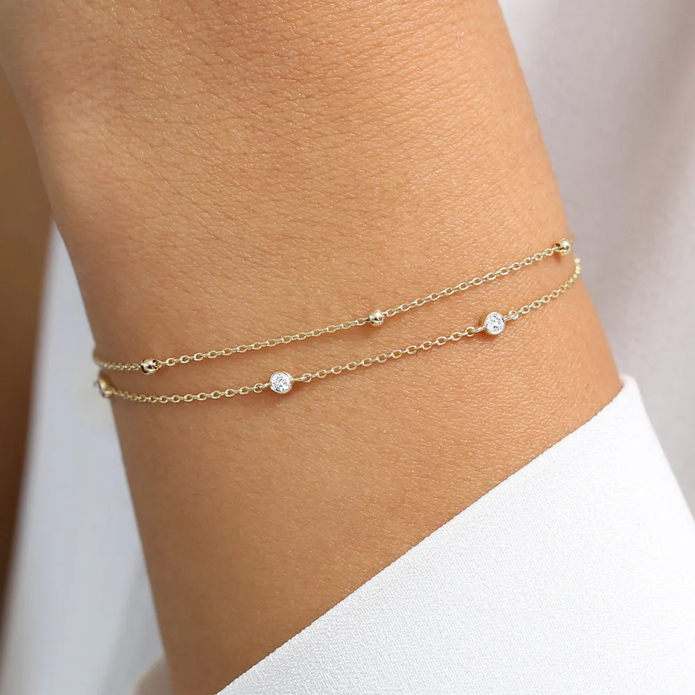 14k Diamond by The Yard Solitaire Bracelet