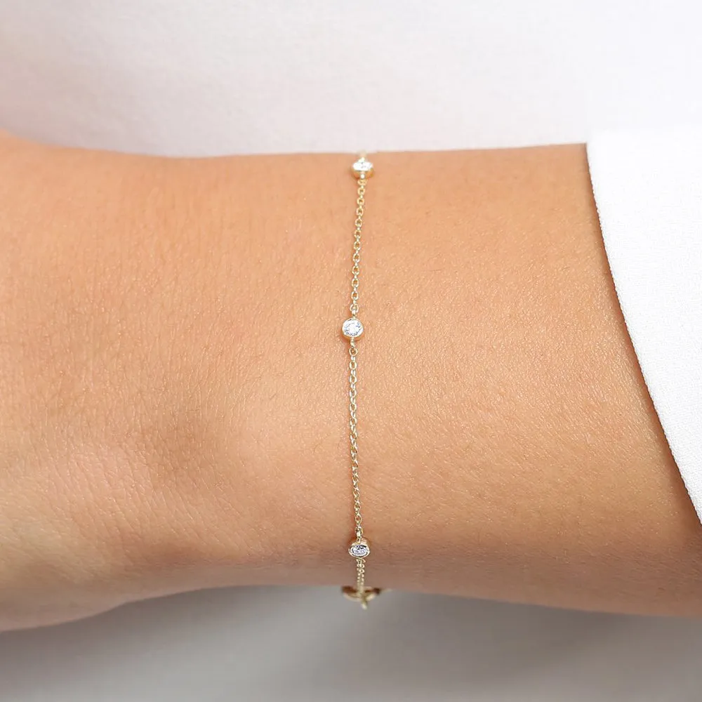 14k Diamond by The Yard Solitaire Bracelet