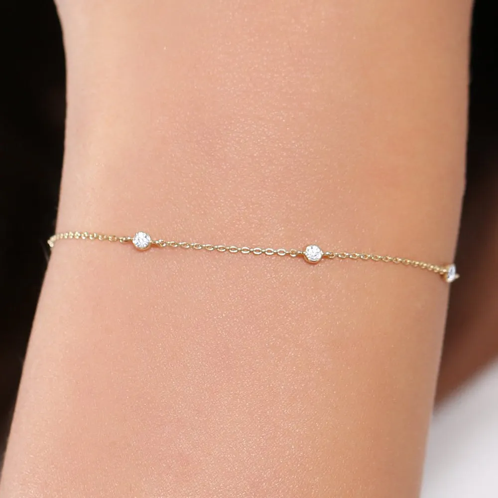 14k Diamond by The Yard Solitaire Bracelet