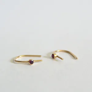 14k Ruby Arc Earrings