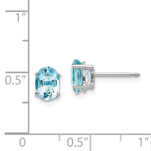 14KT GOLD 1.40 CTW OVAL AQUAMARINE EARRINGS