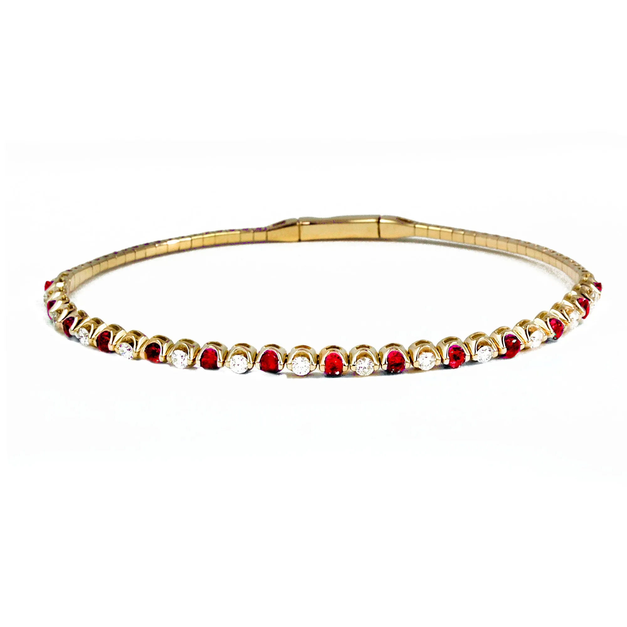 14KY 13D0.55CT,14RU0.75CT  DIAMOND/RUBY  TENNIS  (118B400630YRU14)