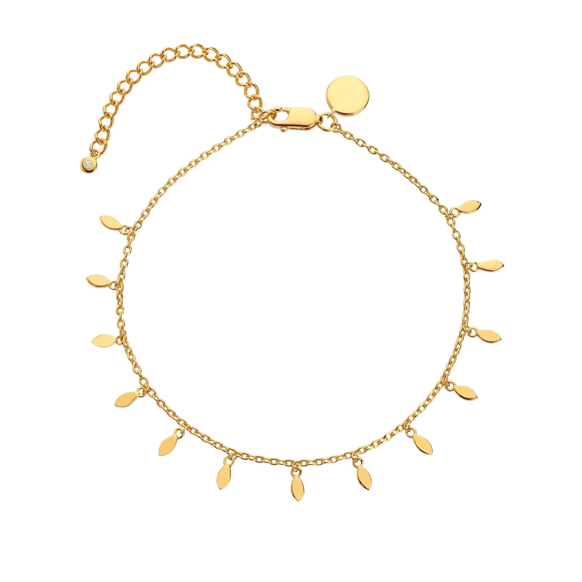 18ct Gold HD X TG Leaf Droplet Bracelet DL687