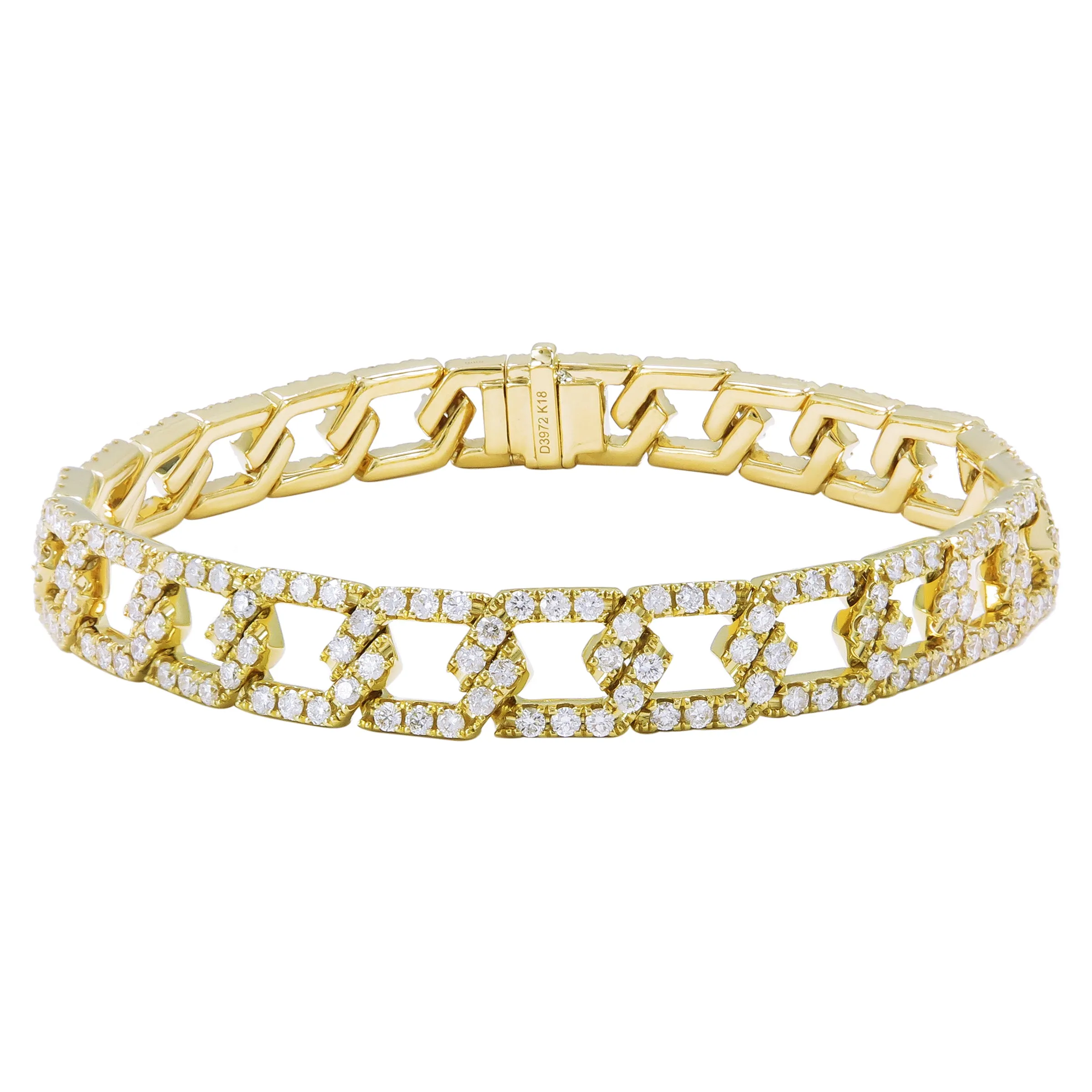 18k Gold & Diamond Link Bracelet - 3.97ct