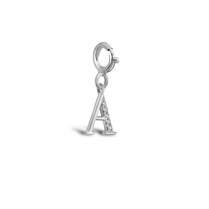 18k Gold Letter "A" Diamond Charms