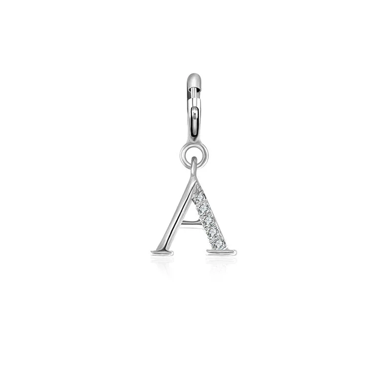 18k Gold Letter "A" Diamond Charms