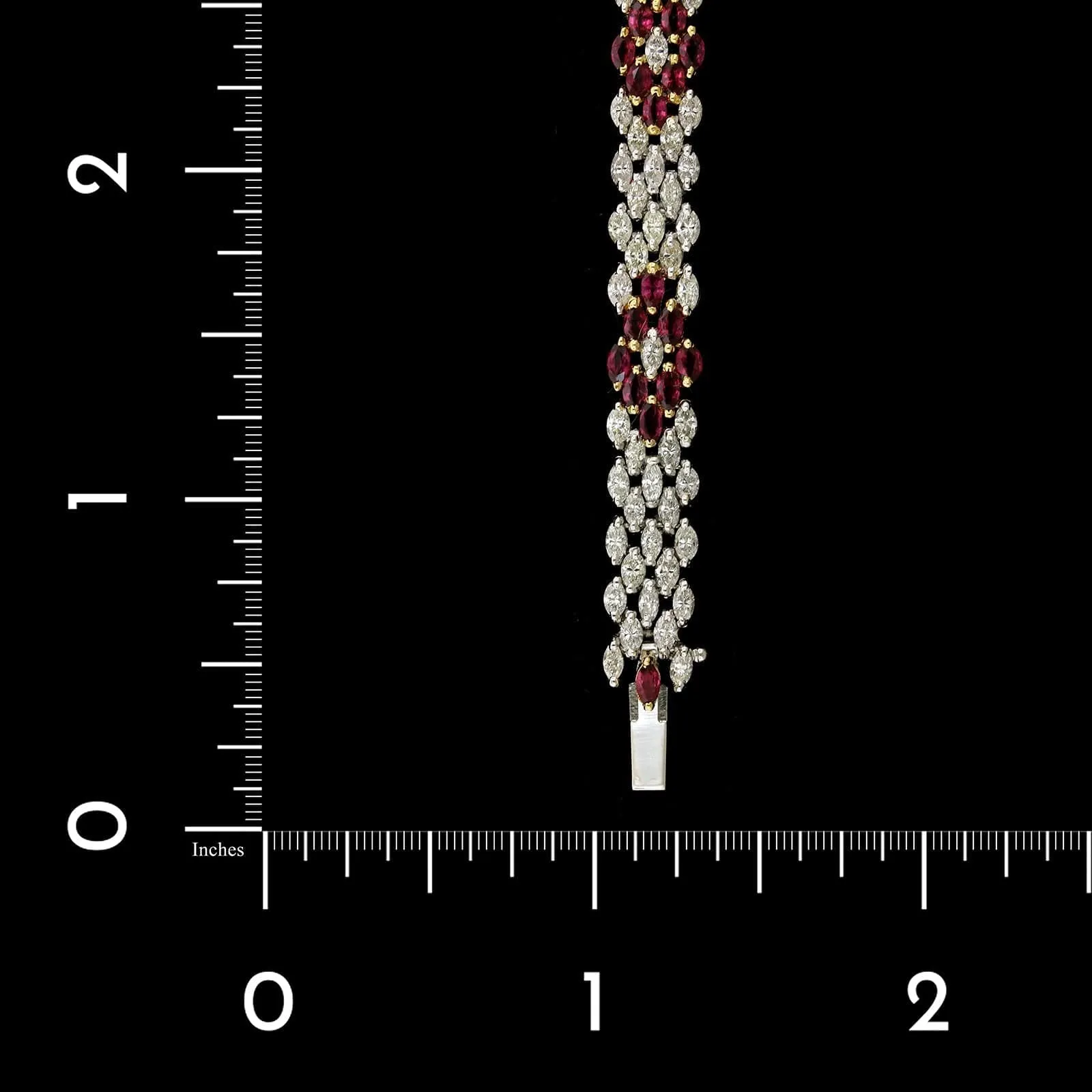 18K Two-tone Gold Estate Ruby and Diamond Bracelet