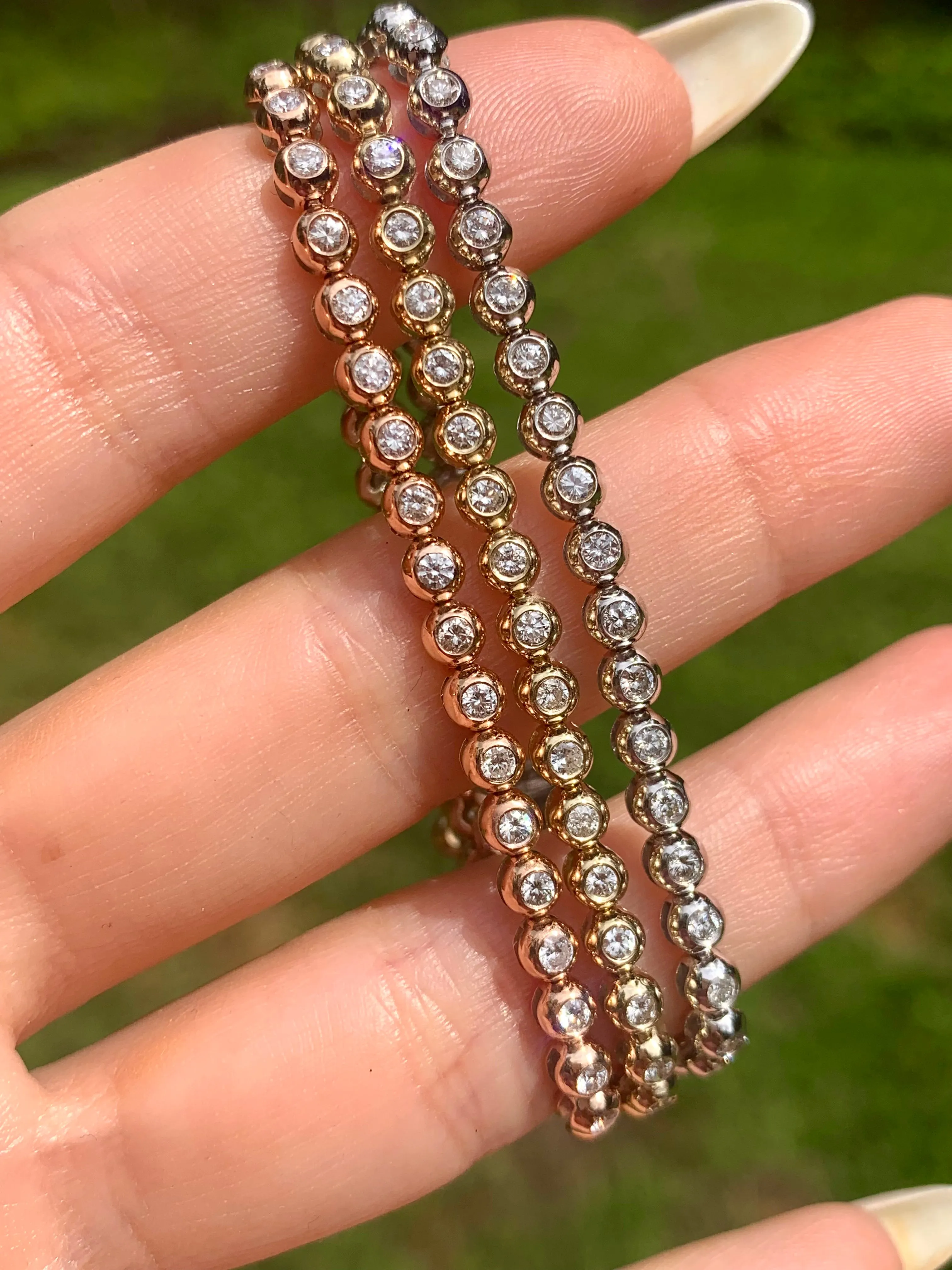 3GOG 18K XL Bubble Bracelet - Emerald, Ruby, or Sapphire - PREORDER DOWNPAYMENT