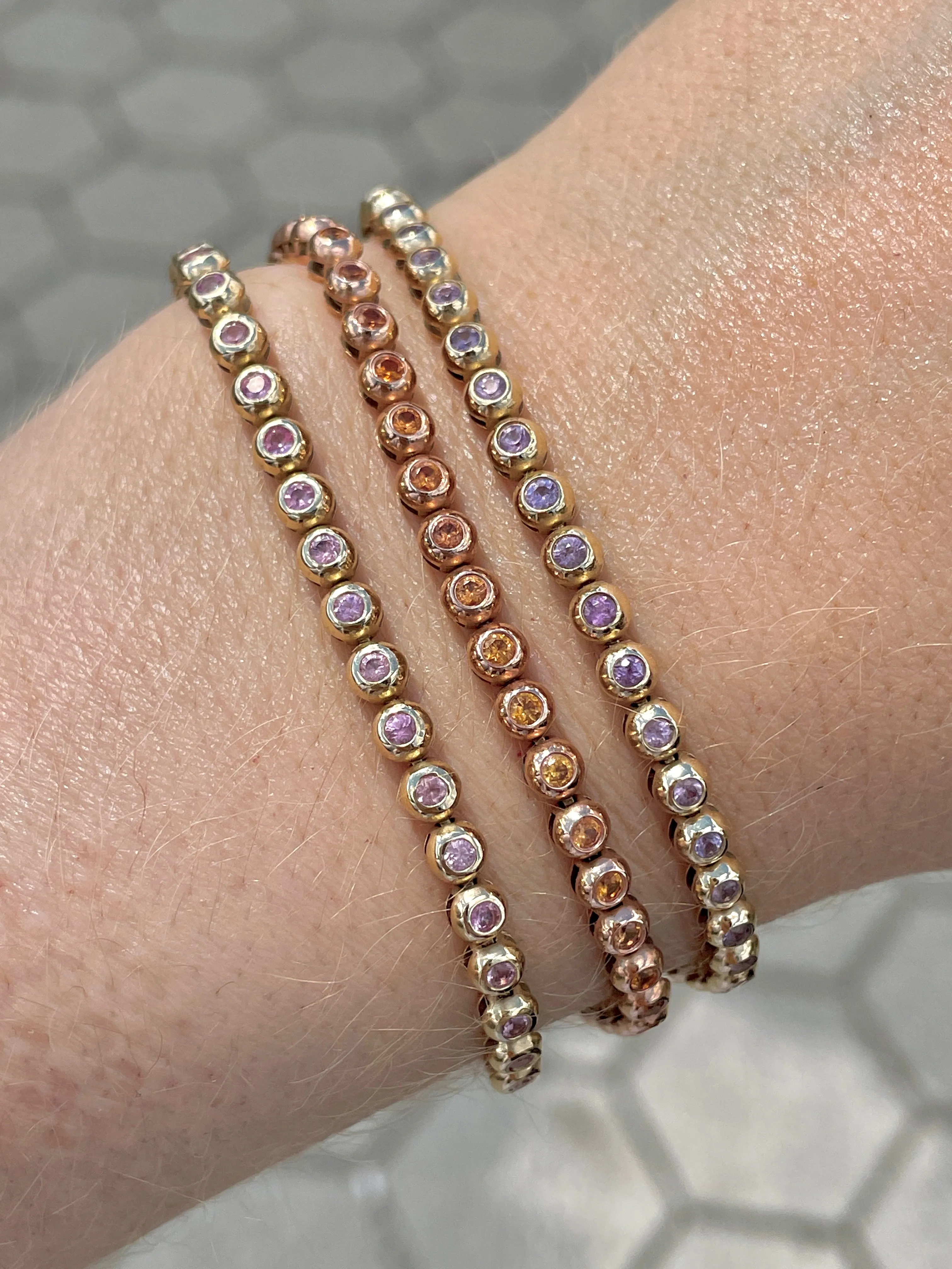 3GOG 18K XL Bubble Bracelet - Emerald, Ruby, or Sapphire - PREORDER DOWNPAYMENT
