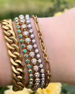 3GOG 18K XL Bubble Bracelet - Emerald, Ruby, or Sapphire - PREORDER DOWNPAYMENT