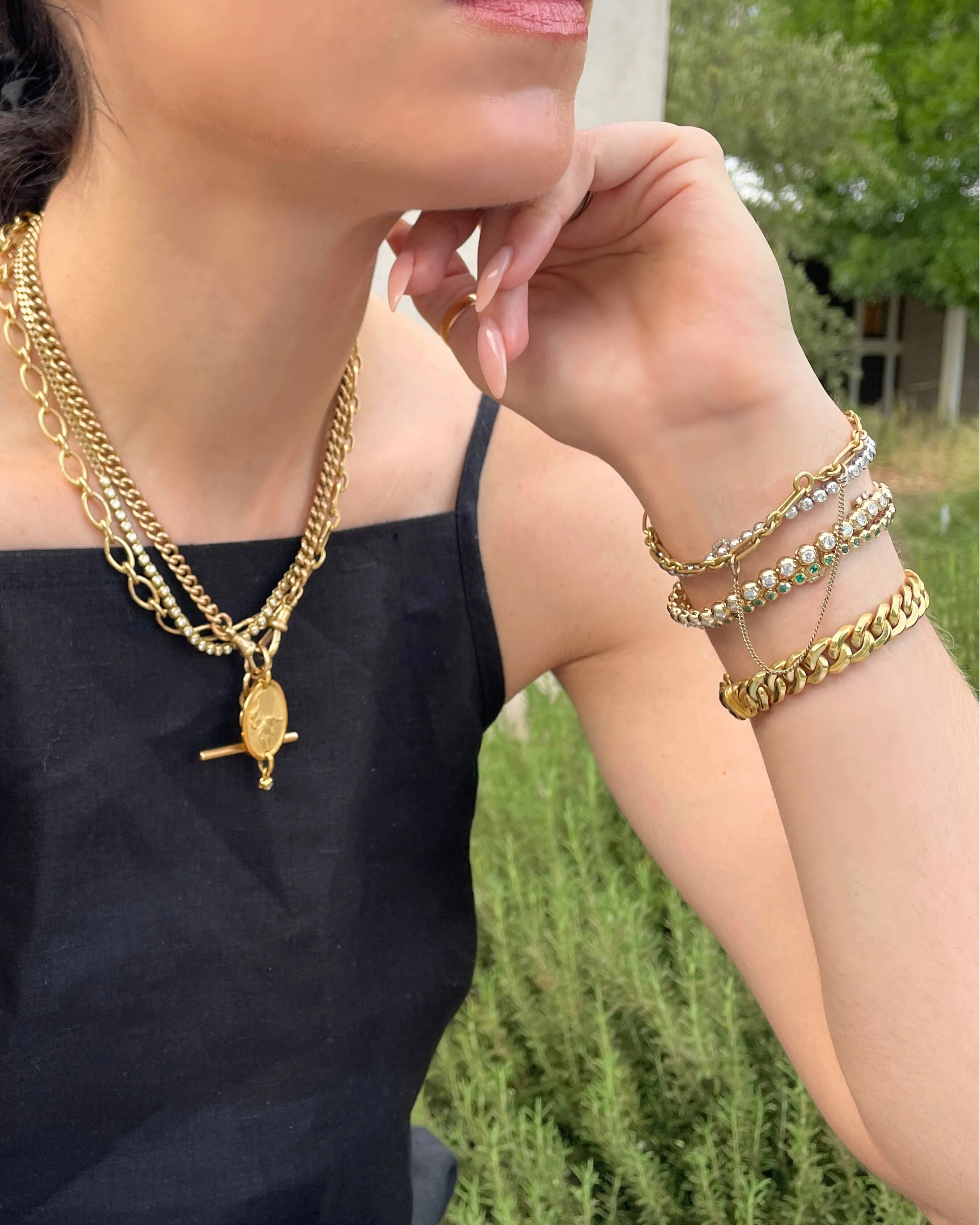 3GOG 18K XL Bubble Bracelet - Emerald, Ruby, or Sapphire - PREORDER DOWNPAYMENT