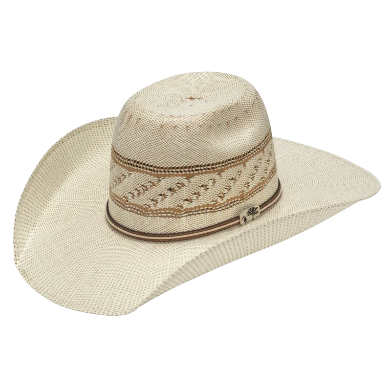 Alamo Unisex Western Fancy Trim Bangora Ivory Straw Hat D52106