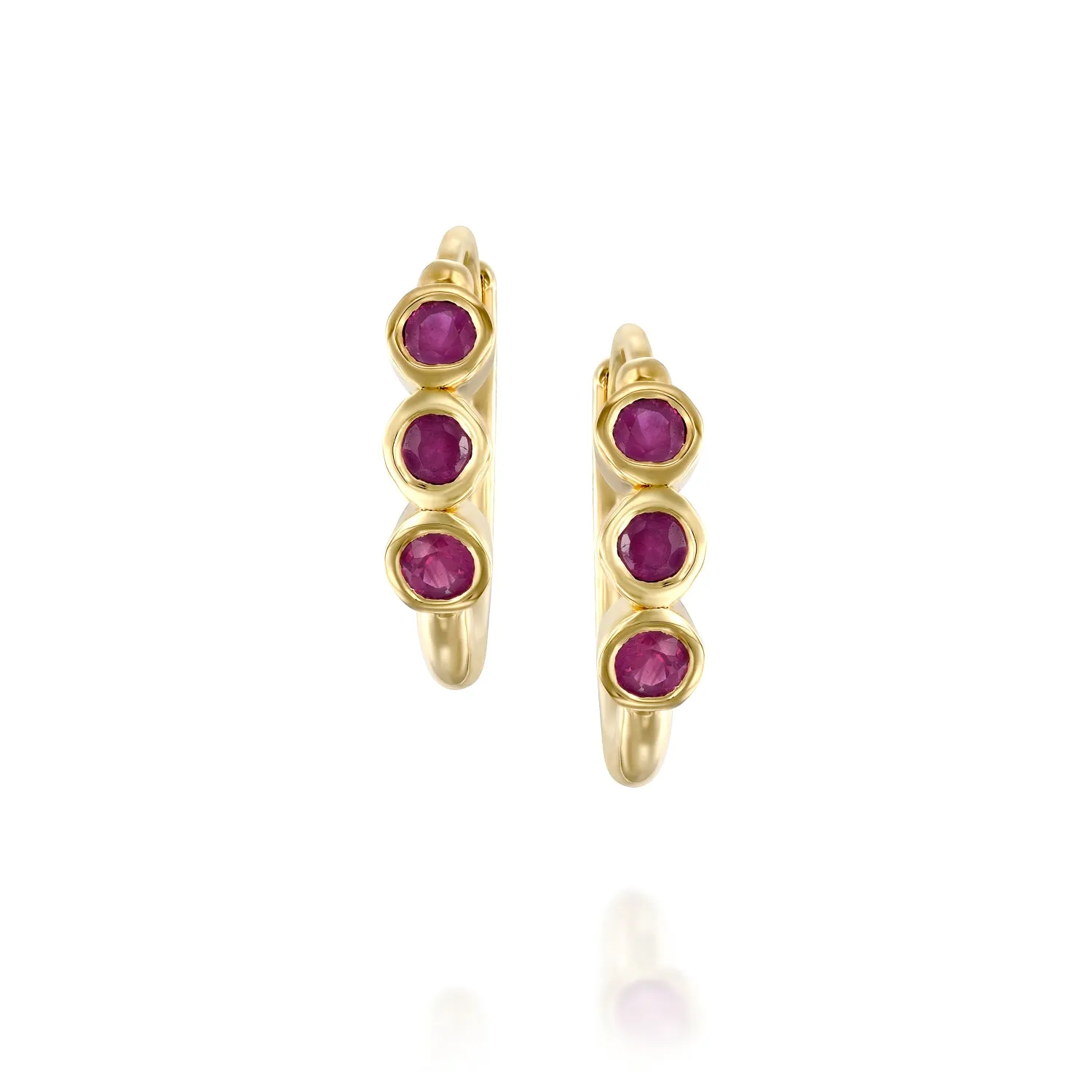 Alin Hoop Gold Earring with Ruby