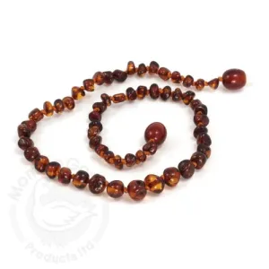 Amber Teething Necklace Baroque Light Cherry
