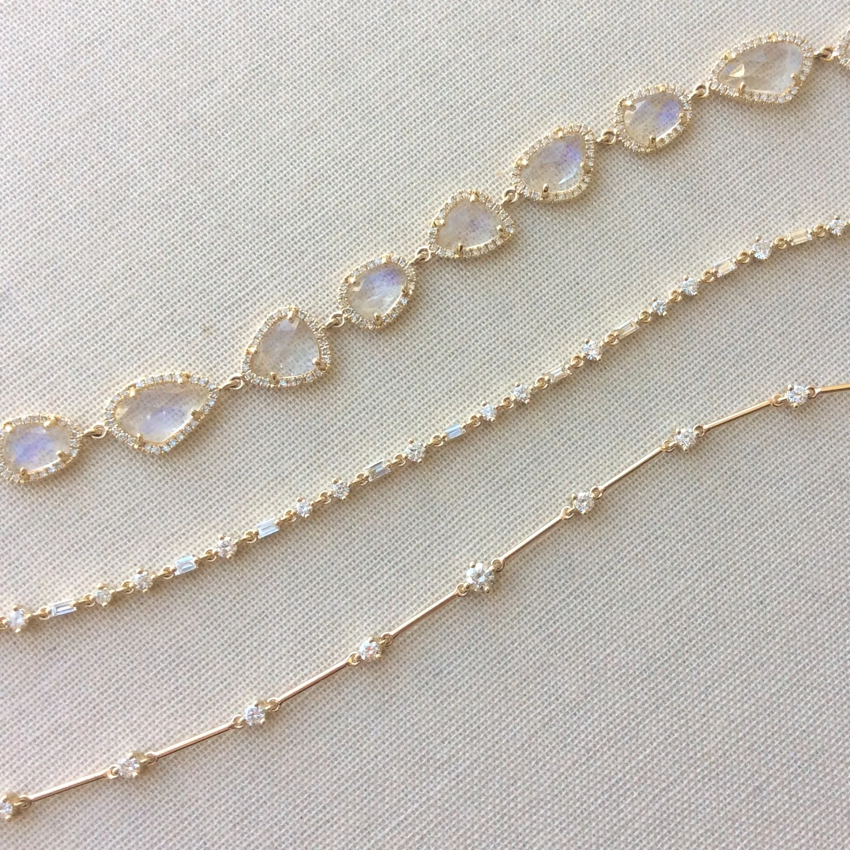 Baguette and Round Diamond Confetti Bracelet