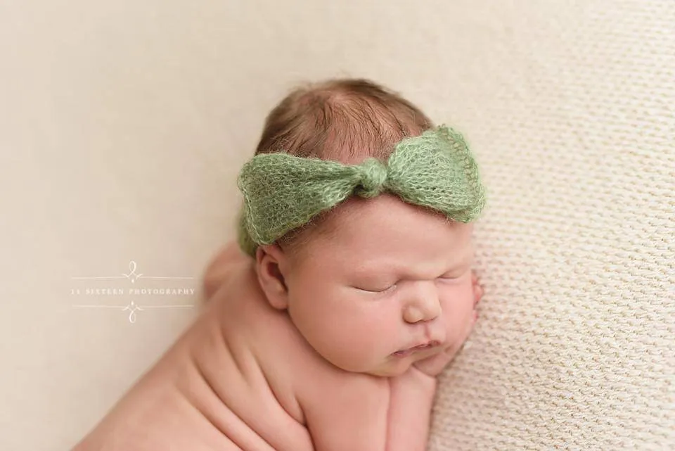 Beige Wide Bow Mohair Headband