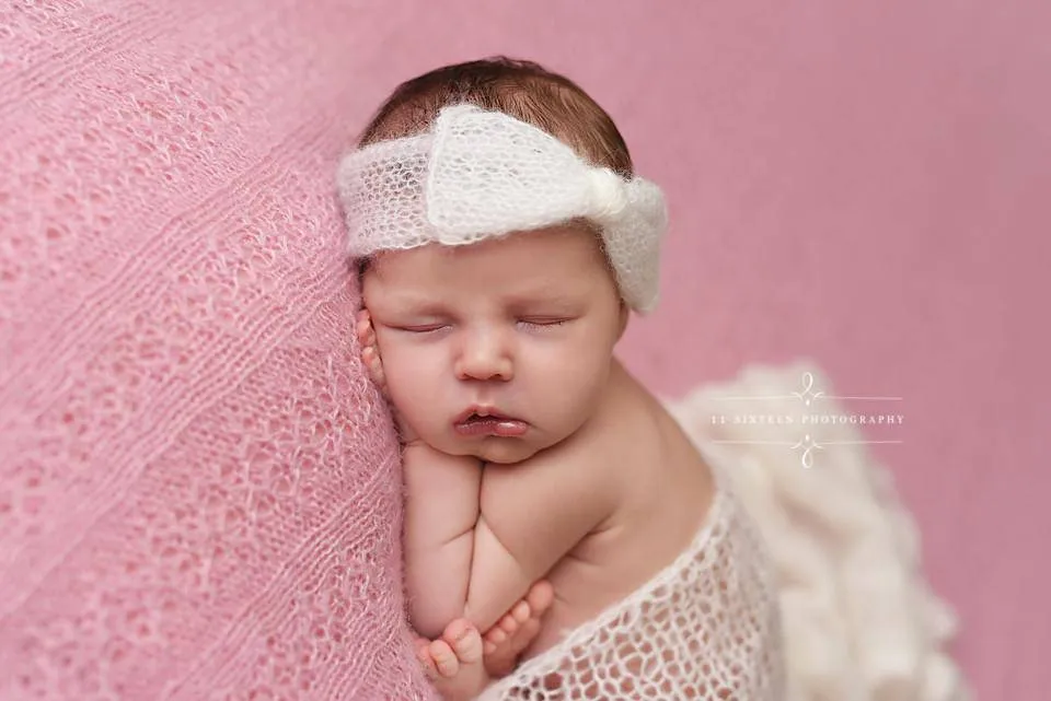 Beige Wide Bow Mohair Headband