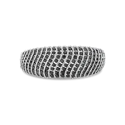 Black & White Diamond Swirl Bangle Bracelet