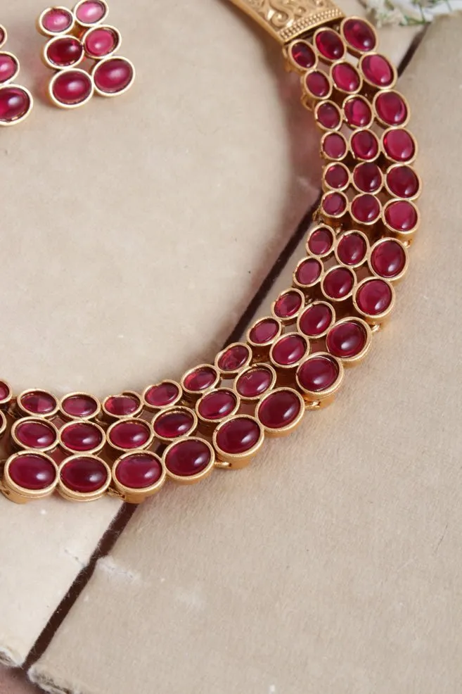 Budgetted Ruby Oval Choker
