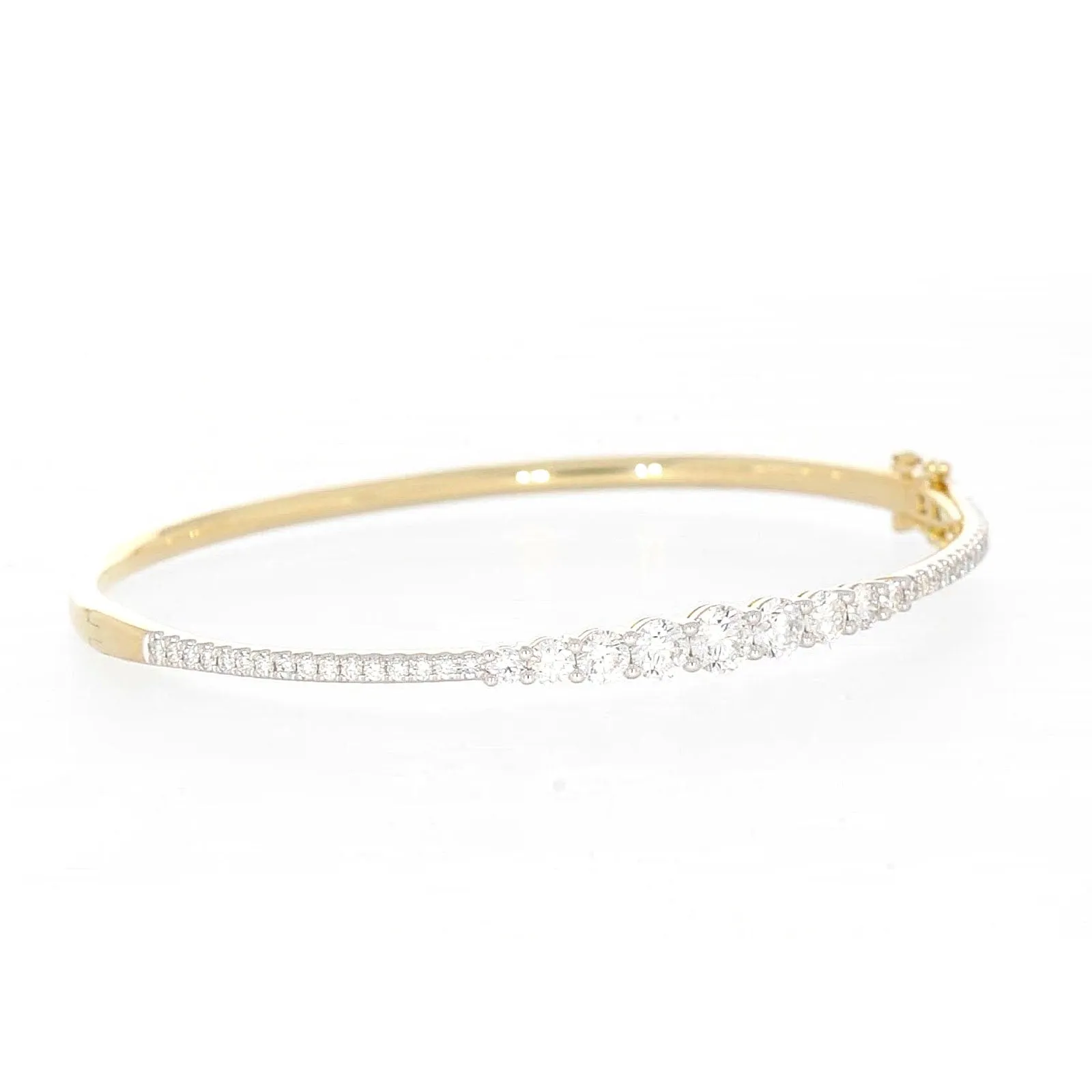 Celebration 9ct Yellow Gold Round Brilliant Cut 2 Carat tw of Lab Grown Diamonds Bangle