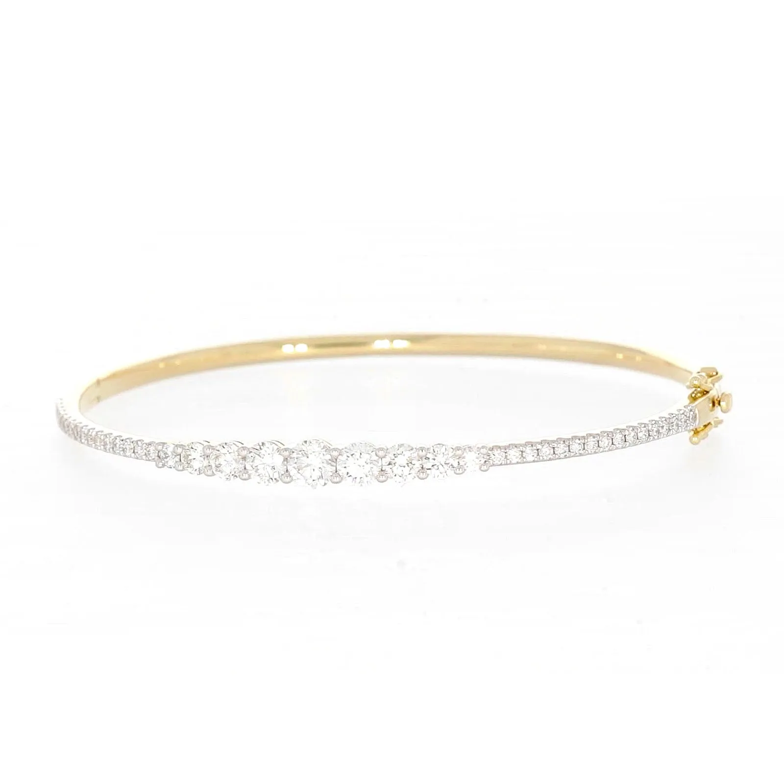 Celebration 9ct Yellow Gold Round Brilliant Cut 2 Carat tw of Lab Grown Diamonds Bangle