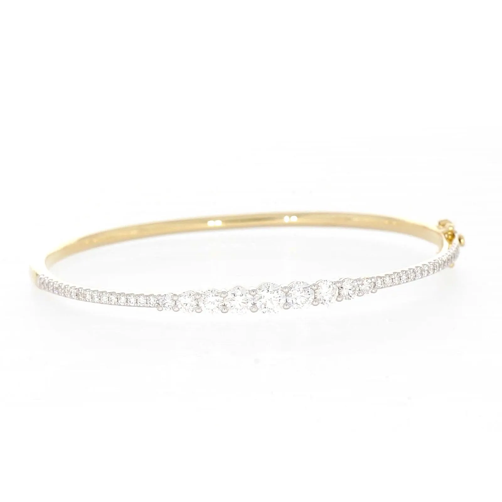 Celebration 9ct Yellow Gold Round Brilliant Cut 2 Carat tw of Lab Grown Diamonds Bangle
