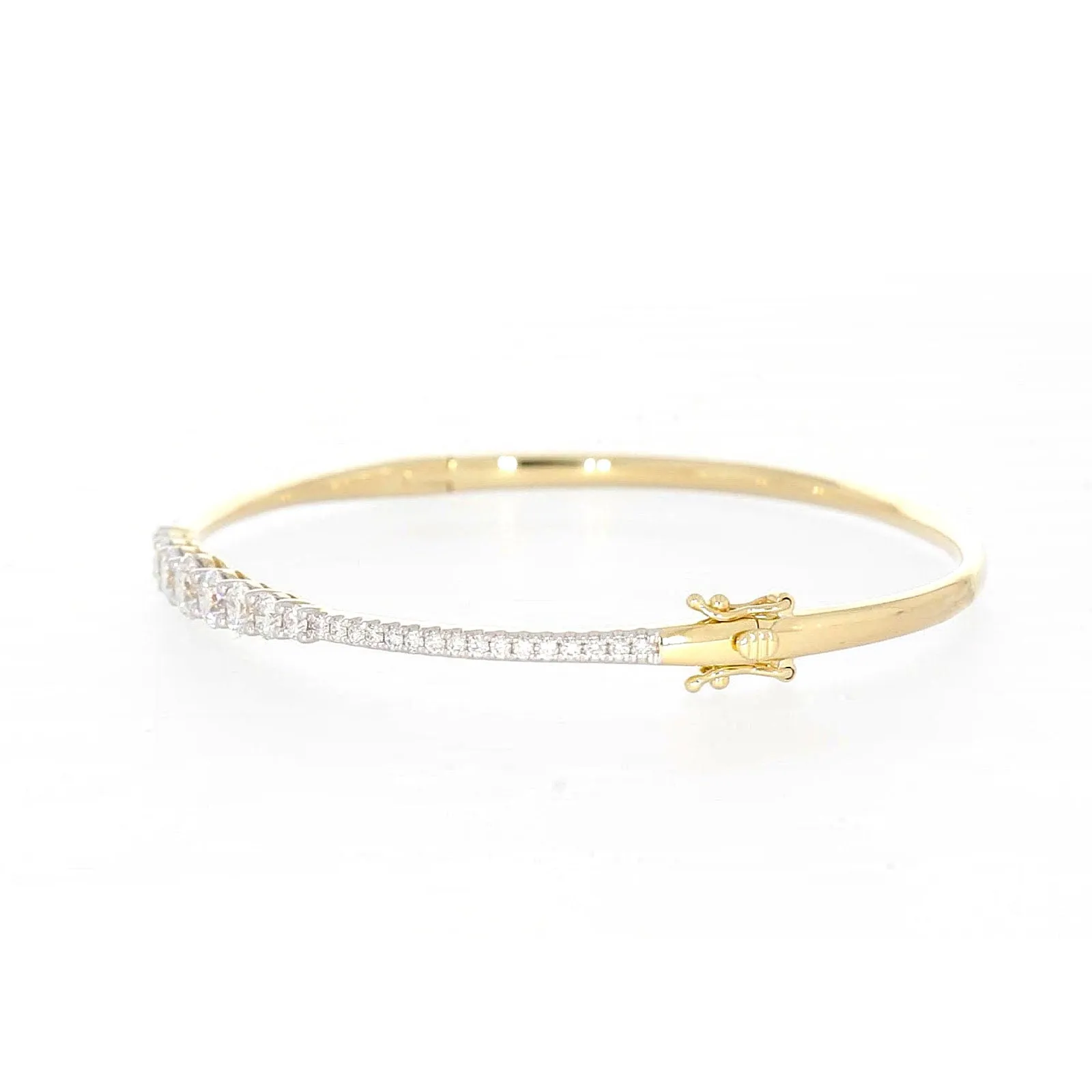 Celebration 9ct Yellow Gold Round Brilliant Cut 2 Carat tw of Lab Grown Diamonds Bangle