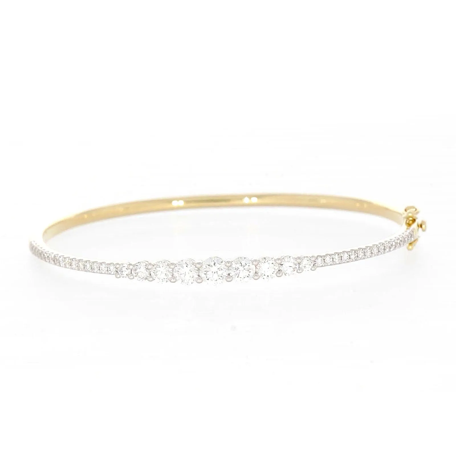 Celebration 9ct Yellow Gold Round Brilliant Cut 2 Carat tw of Lab Grown Diamonds Bangle