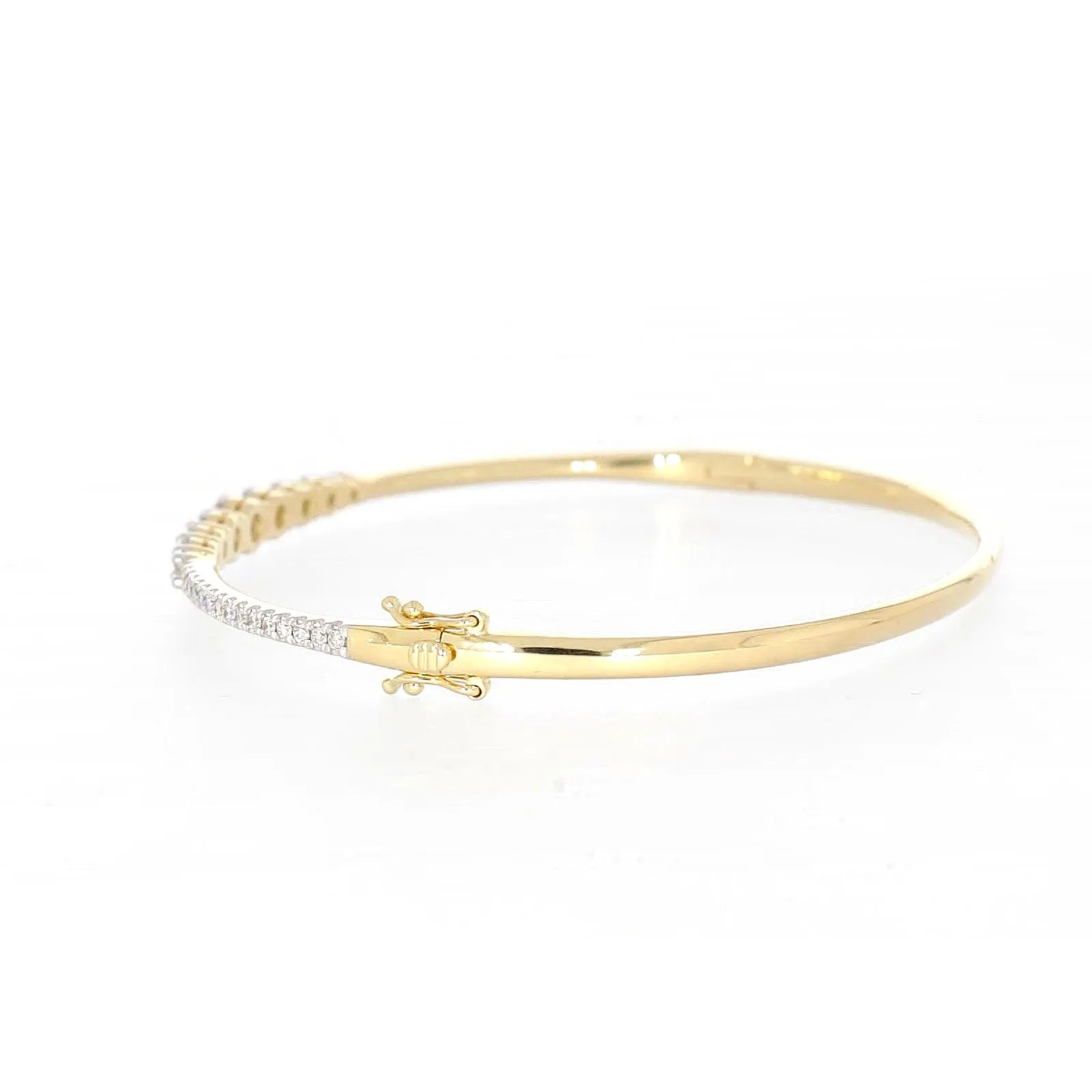 Celebration 9ct Yellow Gold Round Brilliant Cut 2 Carat tw of Lab Grown Diamonds Bangle