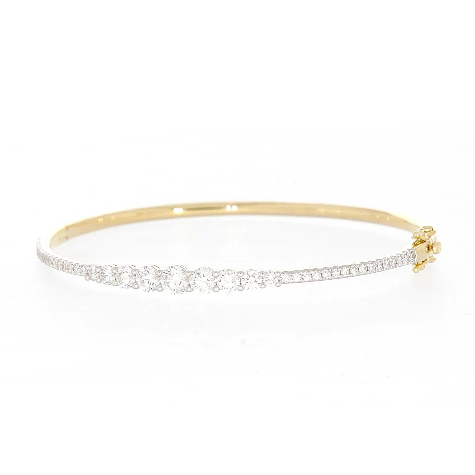 Celebration 9ct Yellow Gold Round Brilliant Cut 2 Carat tw of Lab Grown Diamonds Bangle