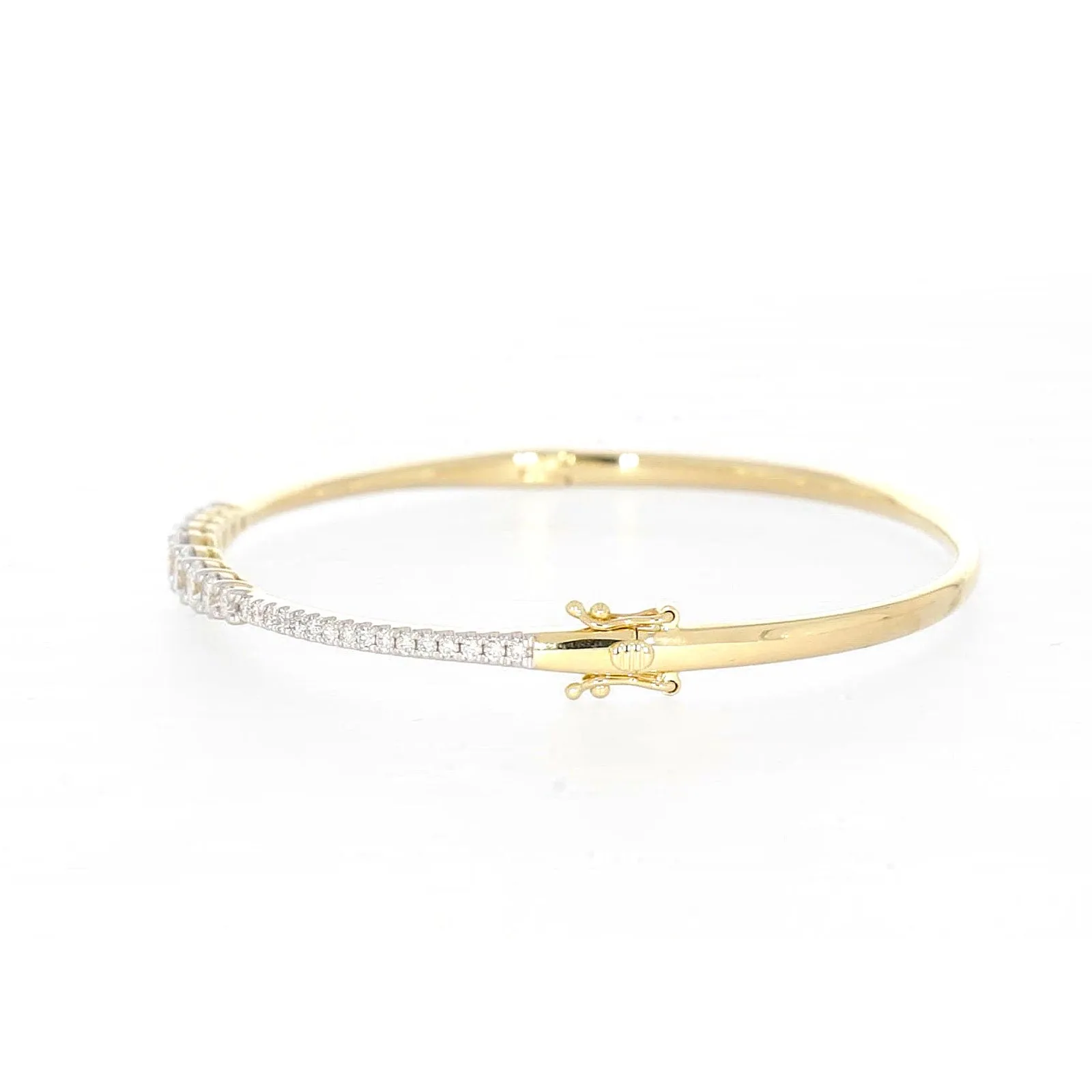 Celebration 9ct Yellow Gold Round Brilliant Cut 2 Carat tw of Lab Grown Diamonds Bangle