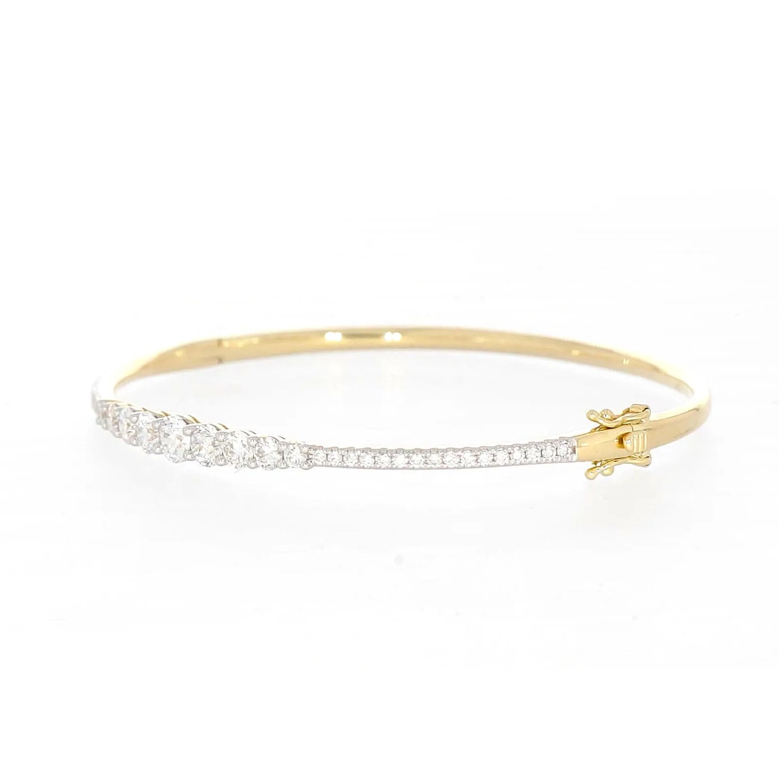 Celebration 9ct Yellow Gold Round Brilliant Cut 2 Carat tw of Lab Grown Diamonds Bangle