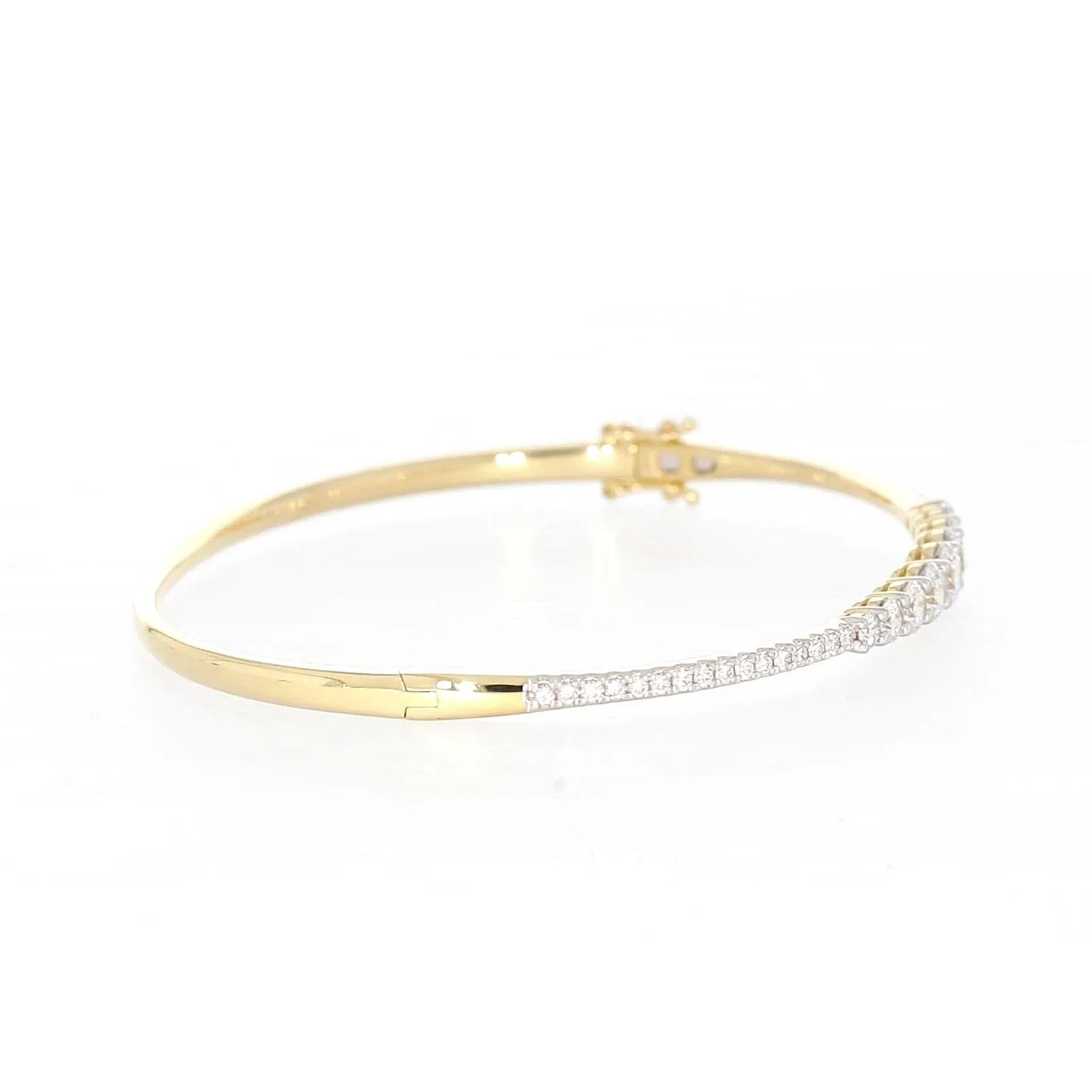 Celebration 9ct Yellow Gold Round Brilliant Cut 2 Carat tw of Lab Grown Diamonds Bangle