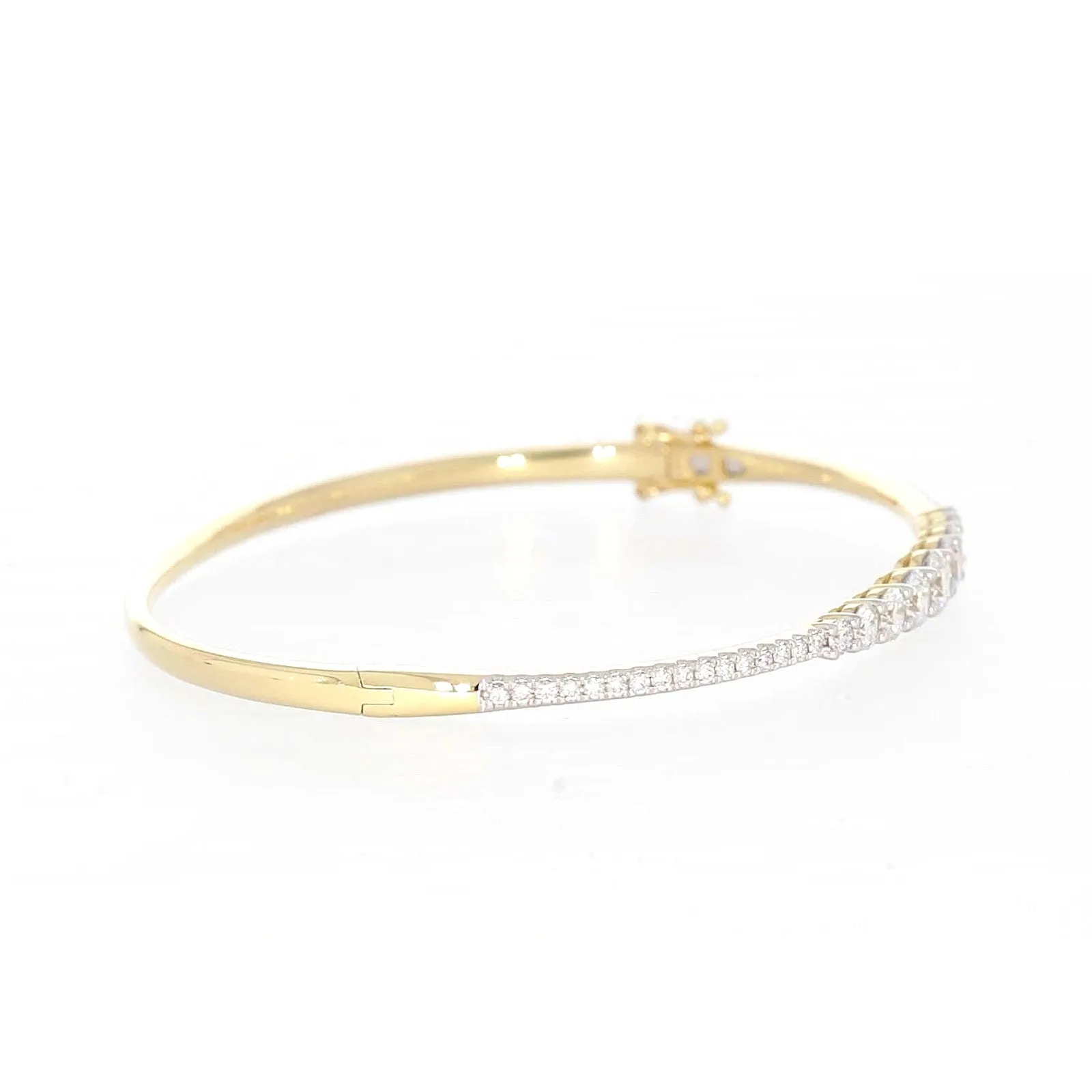 Celebration 9ct Yellow Gold Round Brilliant Cut 2 Carat tw of Lab Grown Diamonds Bangle