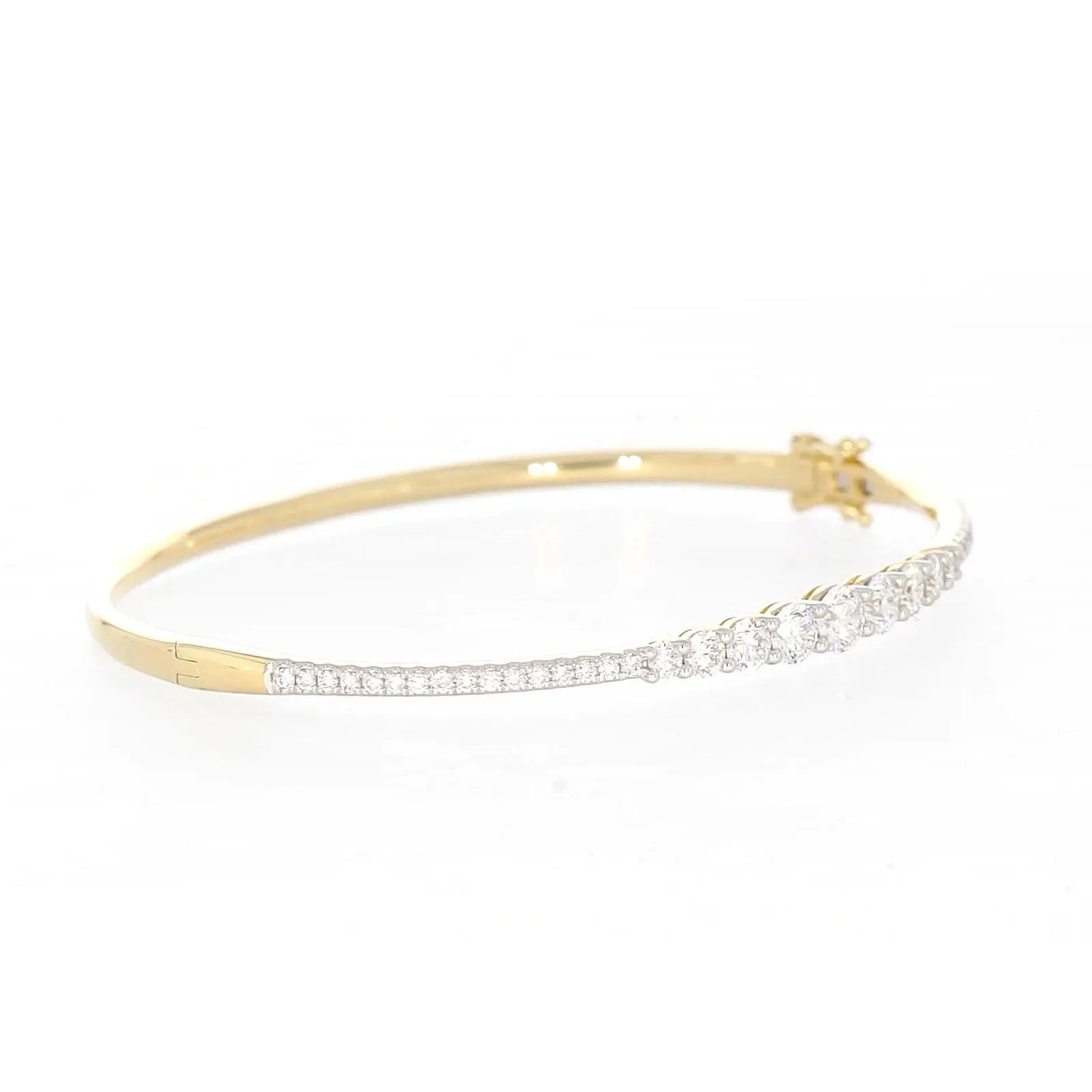 Celebration 9ct Yellow Gold Round Brilliant Cut 2 Carat tw of Lab Grown Diamonds Bangle