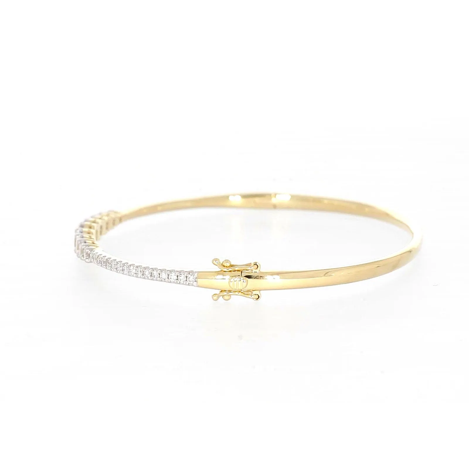 Celebration 9ct Yellow Gold Round Brilliant Cut 2 Carat tw of Lab Grown Diamonds Bangle