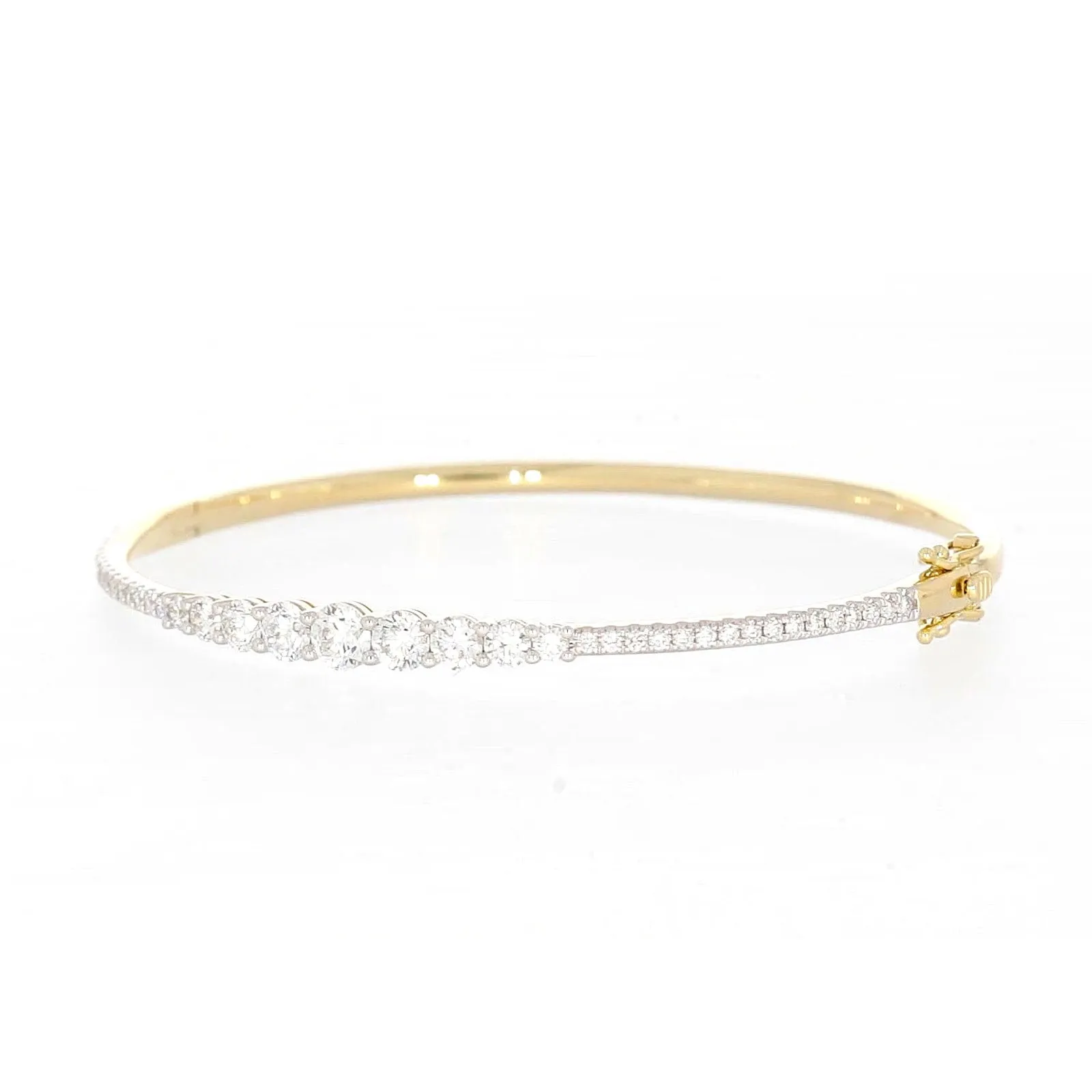 Celebration 9ct Yellow Gold Round Brilliant Cut 2 Carat tw of Lab Grown Diamonds Bangle
