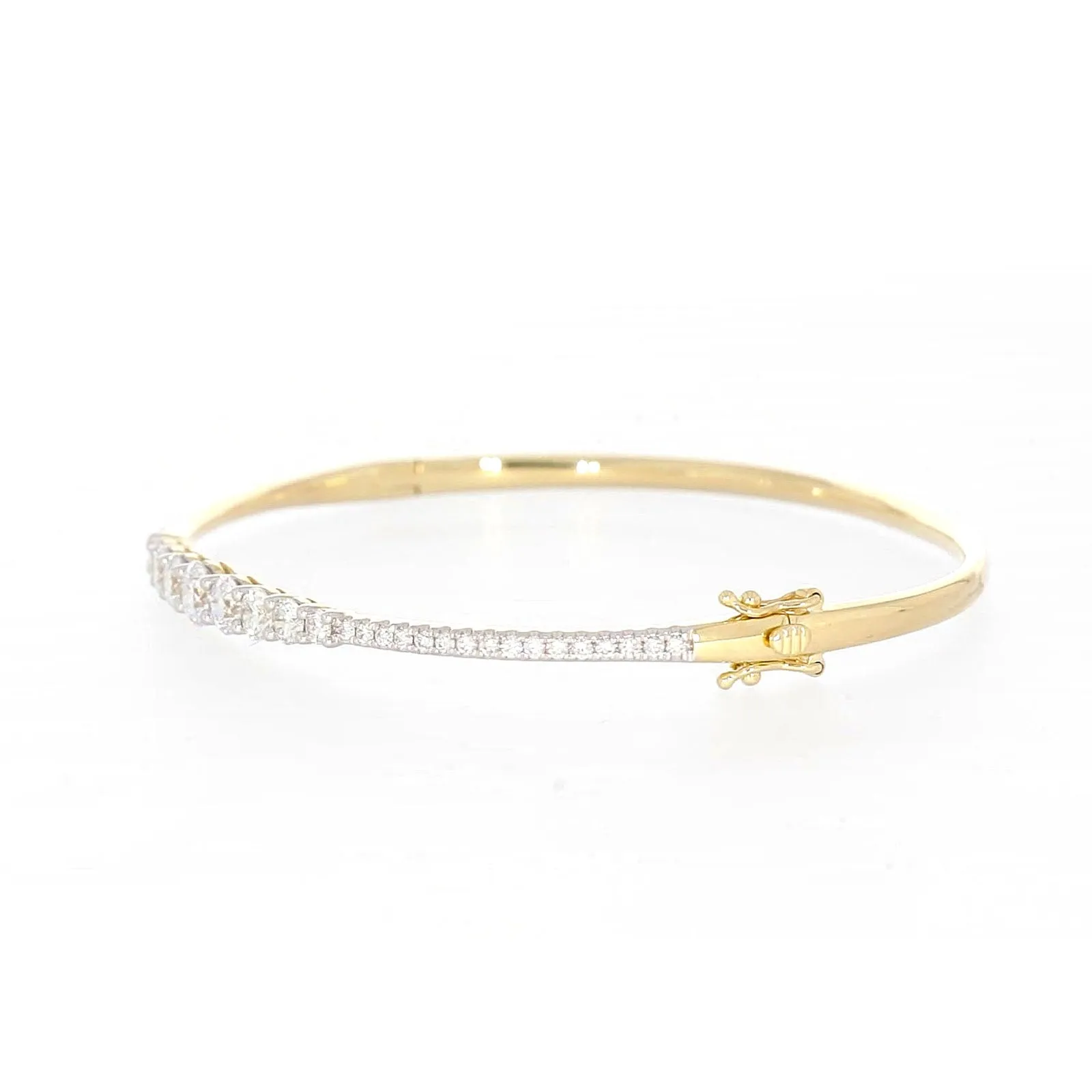Celebration 9ct Yellow Gold Round Brilliant Cut 2 Carat tw of Lab Grown Diamonds Bangle