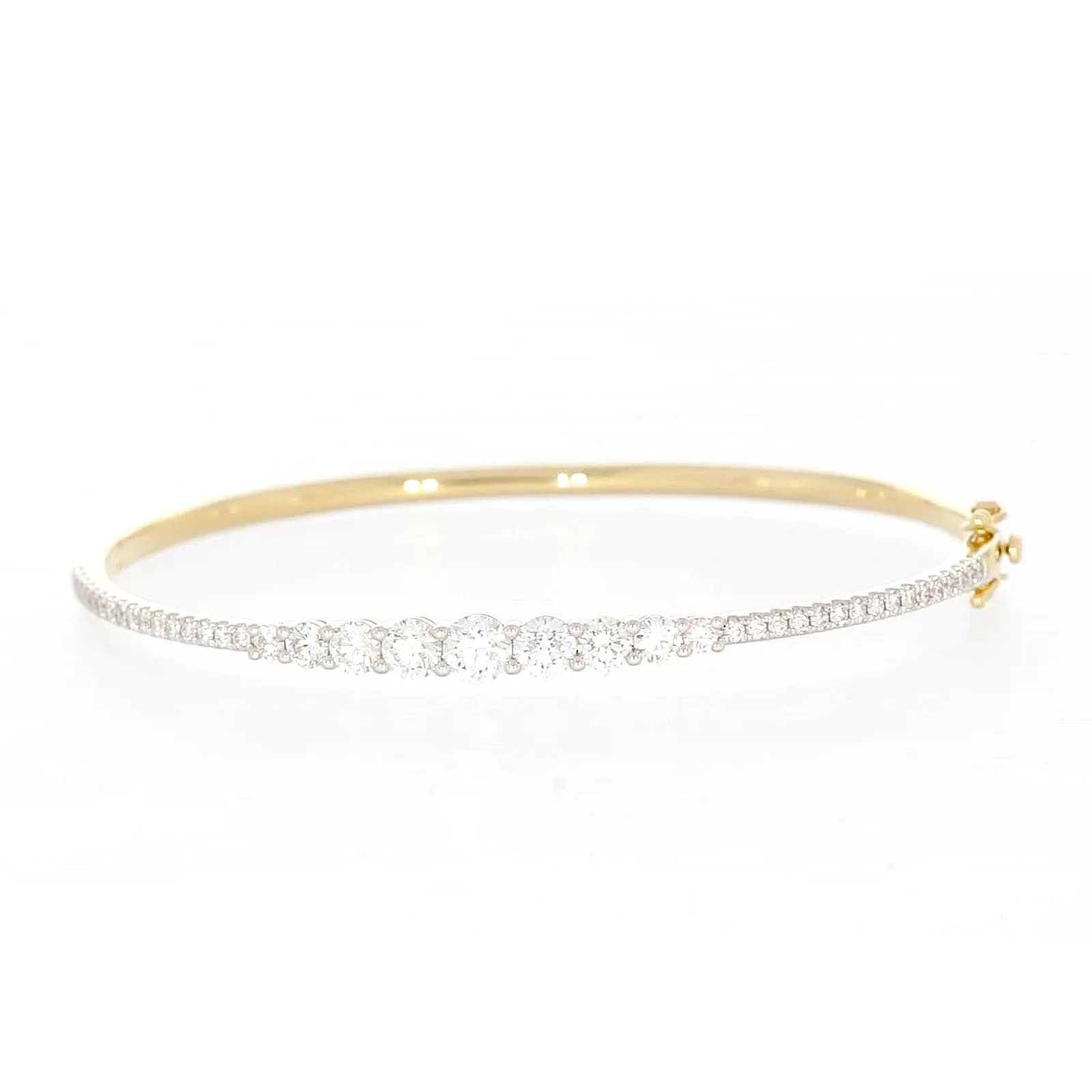Celebration 9ct Yellow Gold Round Brilliant Cut 2 Carat tw of Lab Grown Diamonds Bangle
