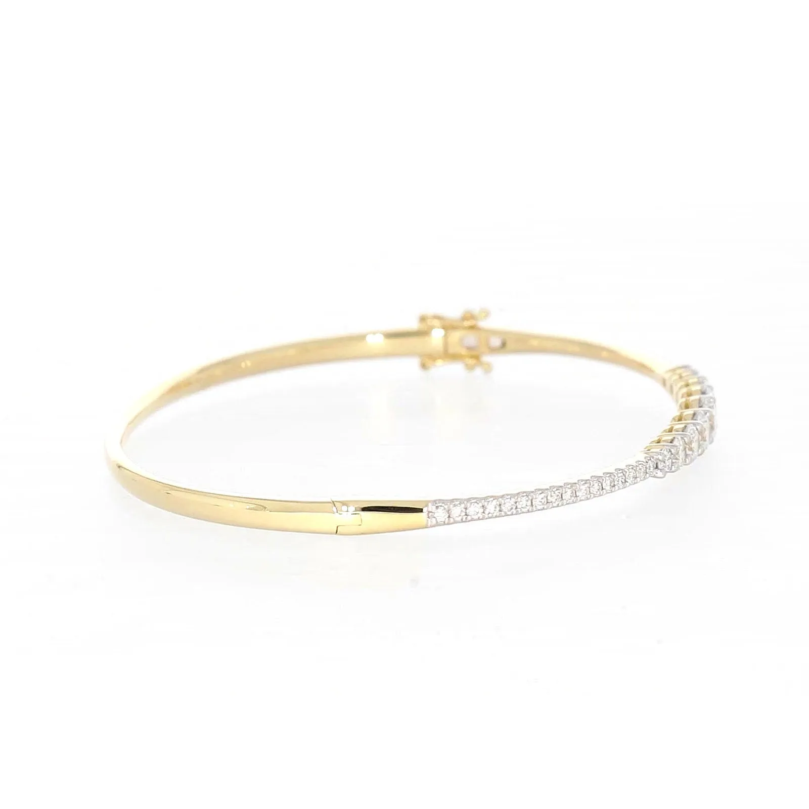 Celebration 9ct Yellow Gold Round Brilliant Cut 2 Carat tw of Lab Grown Diamonds Bangle