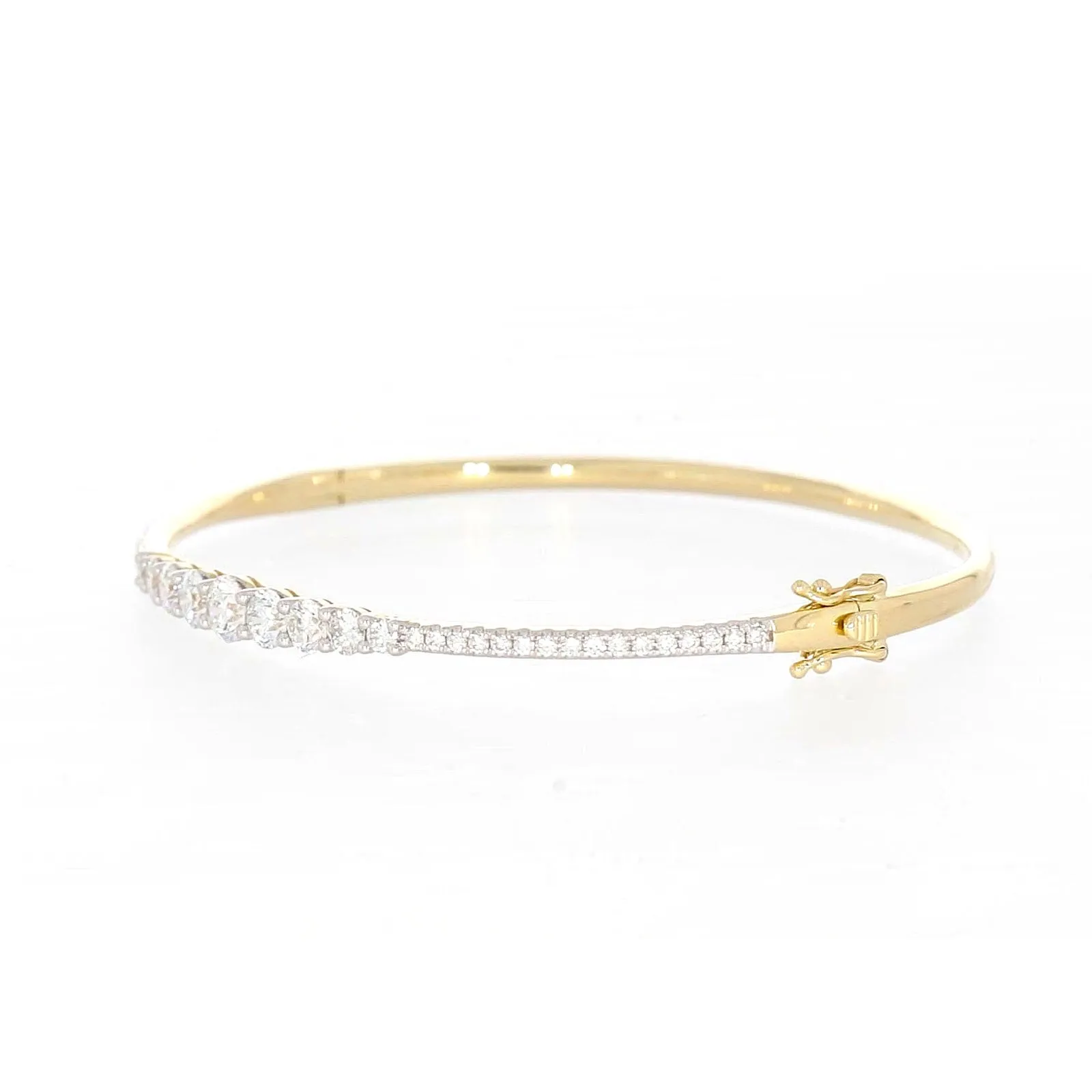 Celebration 9ct Yellow Gold Round Brilliant Cut 2 Carat tw of Lab Grown Diamonds Bangle
