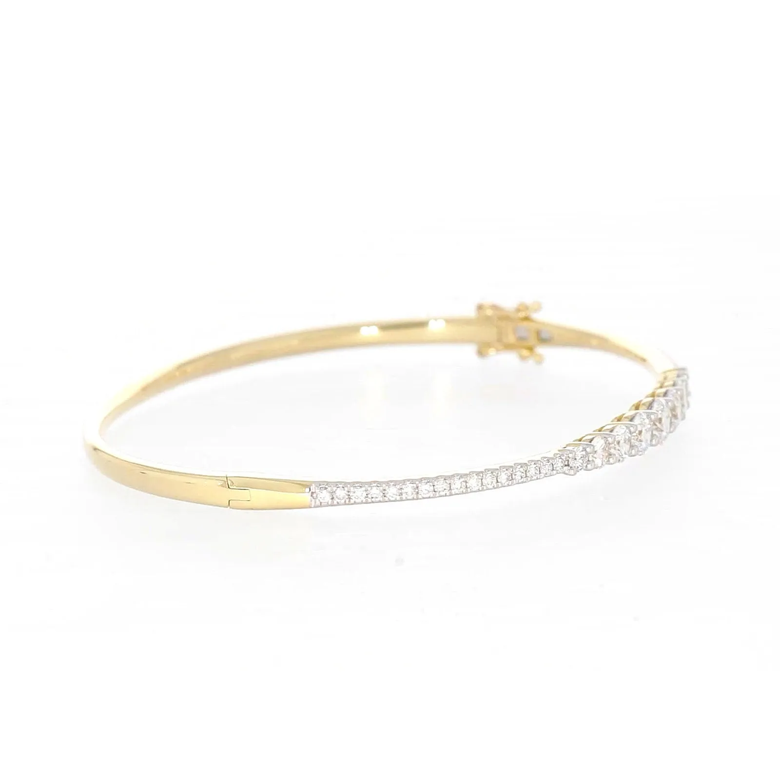 Celebration 9ct Yellow Gold Round Brilliant Cut 2 Carat tw of Lab Grown Diamonds Bangle
