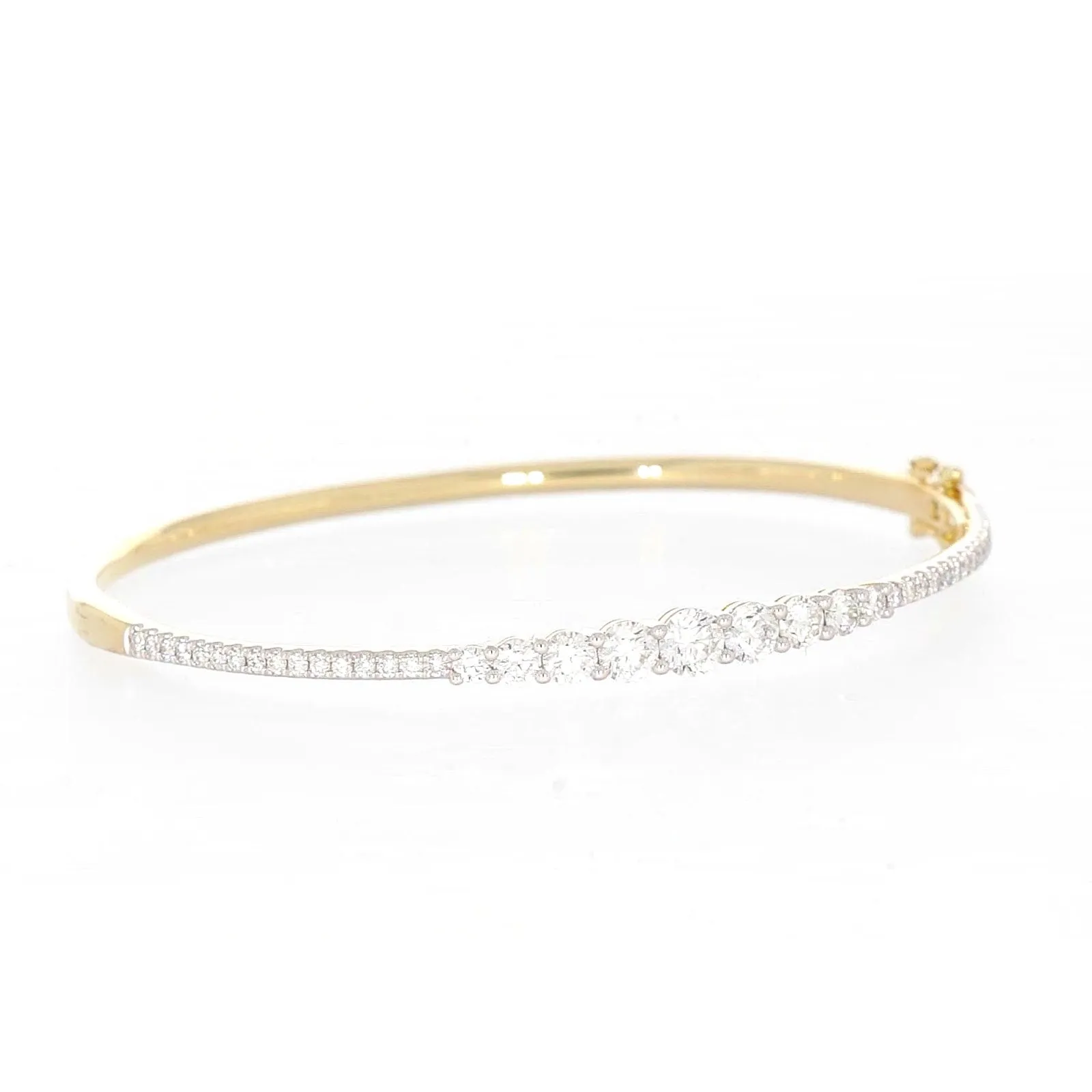 Celebration 9ct Yellow Gold Round Brilliant Cut 2 Carat tw of Lab Grown Diamonds Bangle