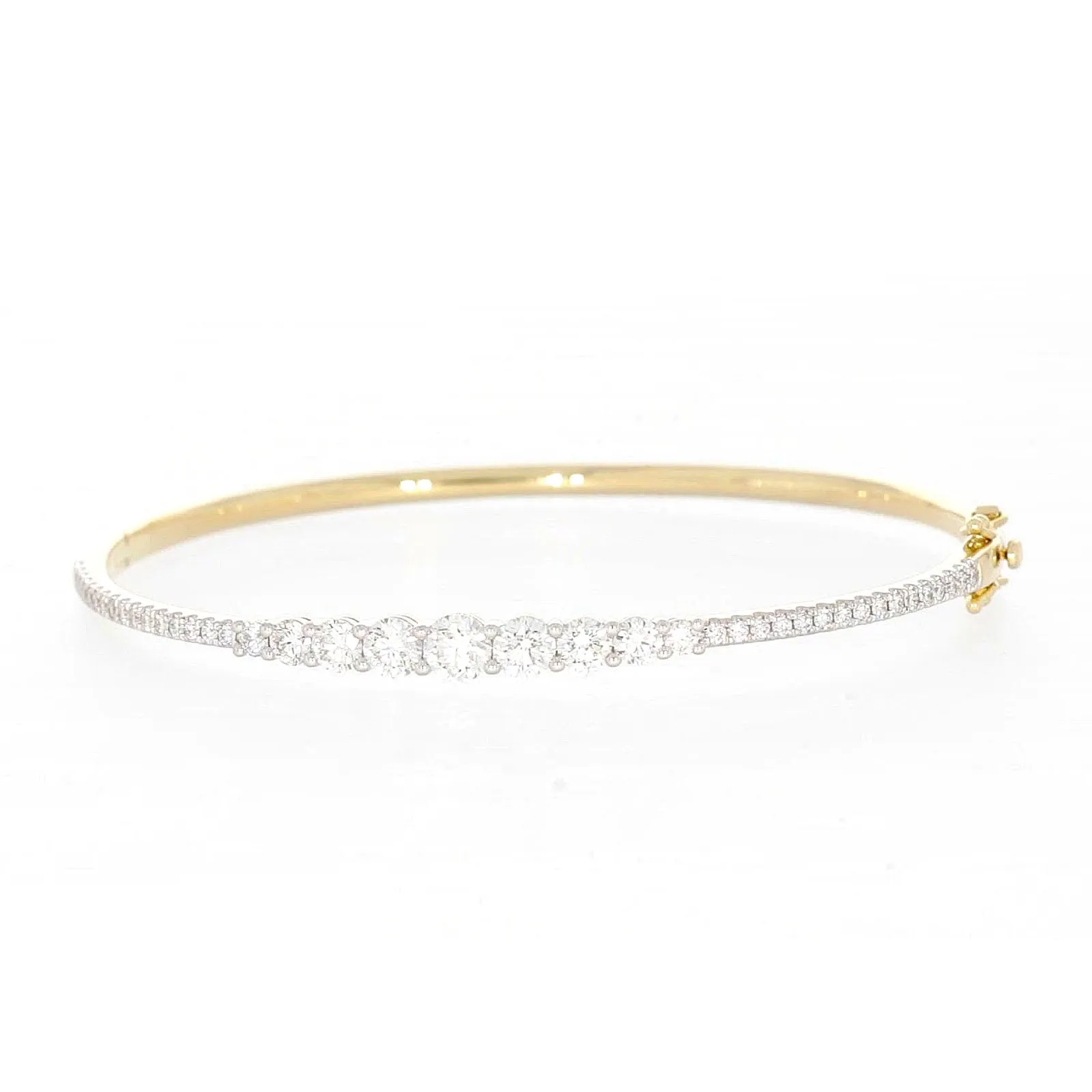 Celebration 9ct Yellow Gold Round Brilliant Cut 2 Carat tw of Lab Grown Diamonds Bangle