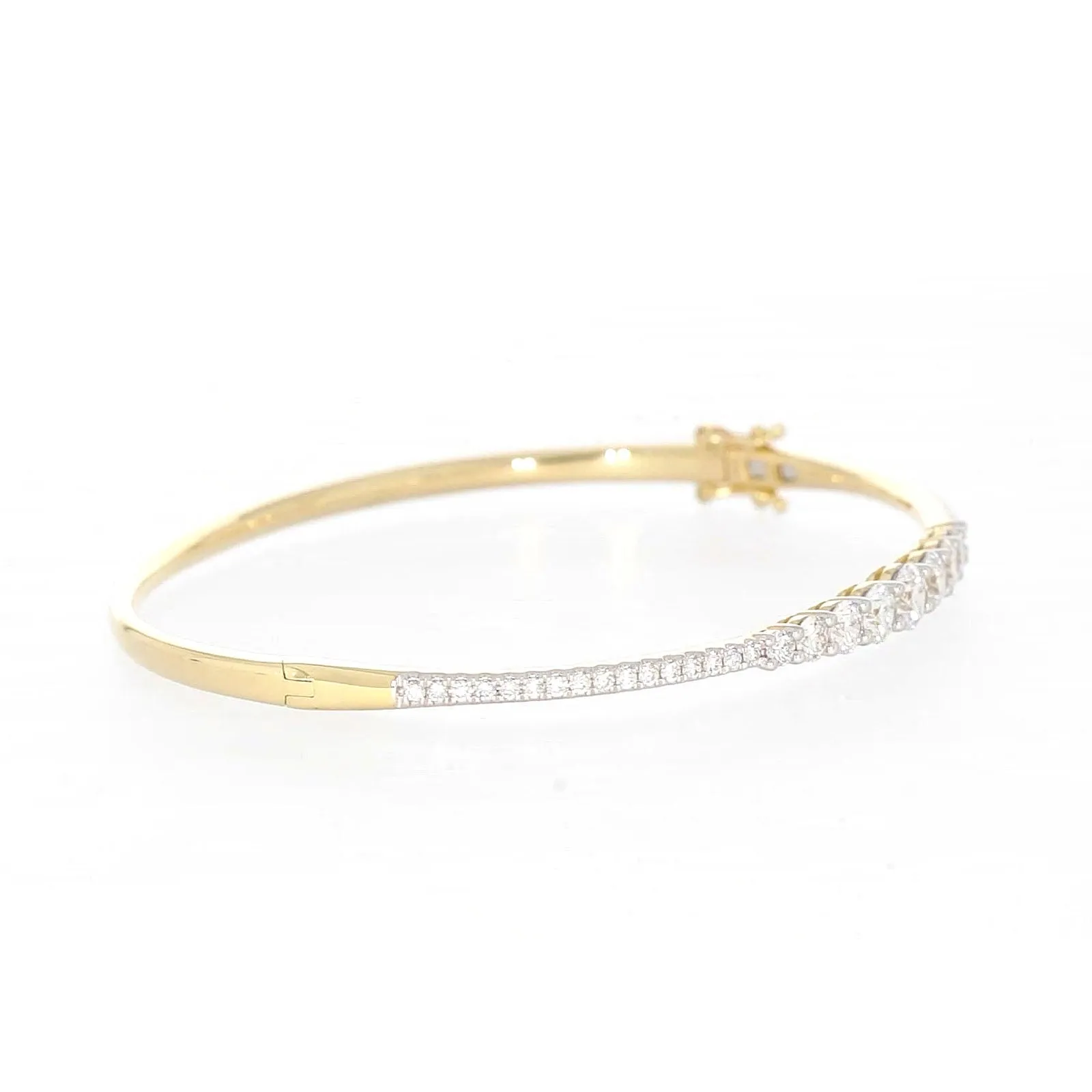 Celebration 9ct Yellow Gold Round Brilliant Cut 2 Carat tw of Lab Grown Diamonds Bangle