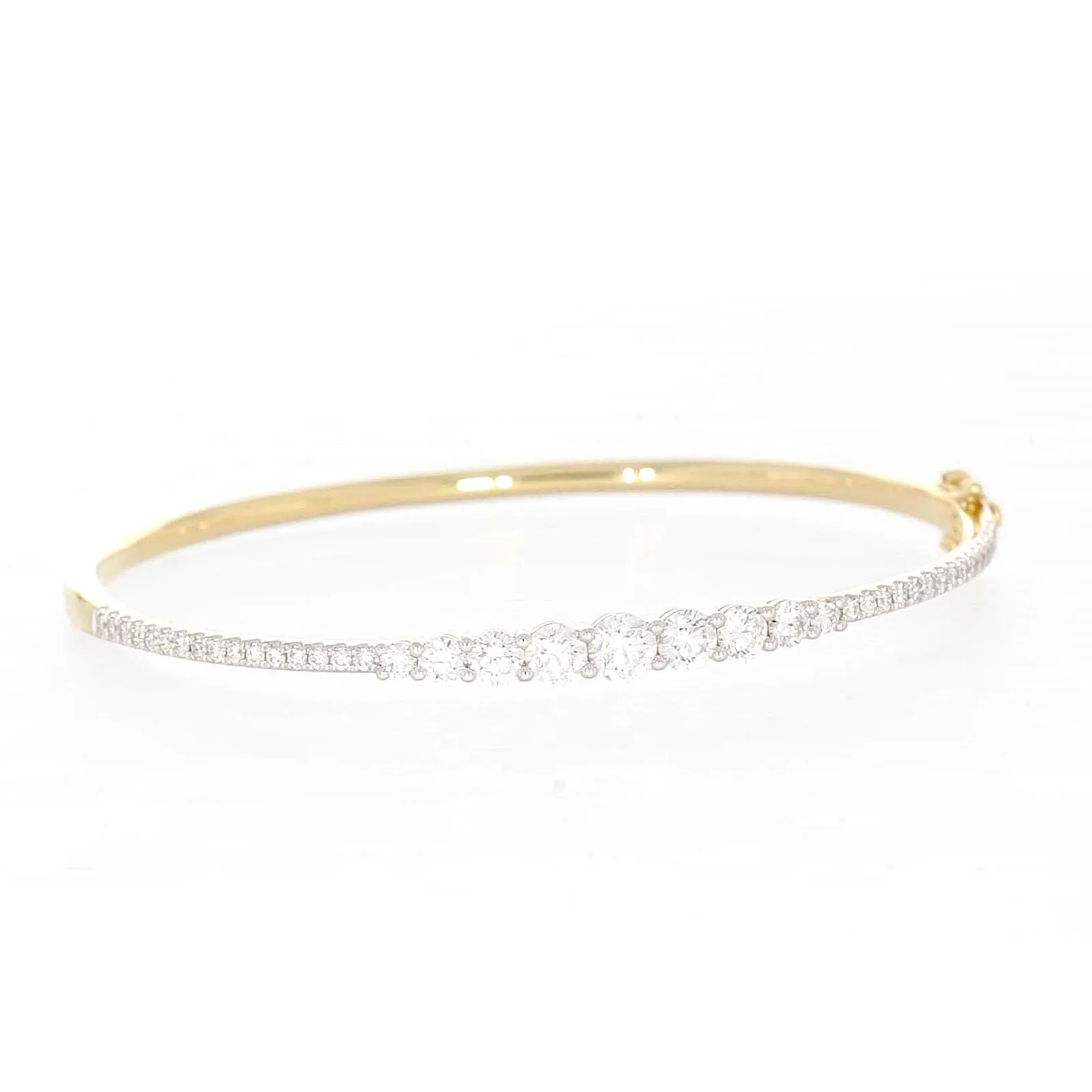 Celebration 9ct Yellow Gold Round Brilliant Cut 2 Carat tw of Lab Grown Diamonds Bangle