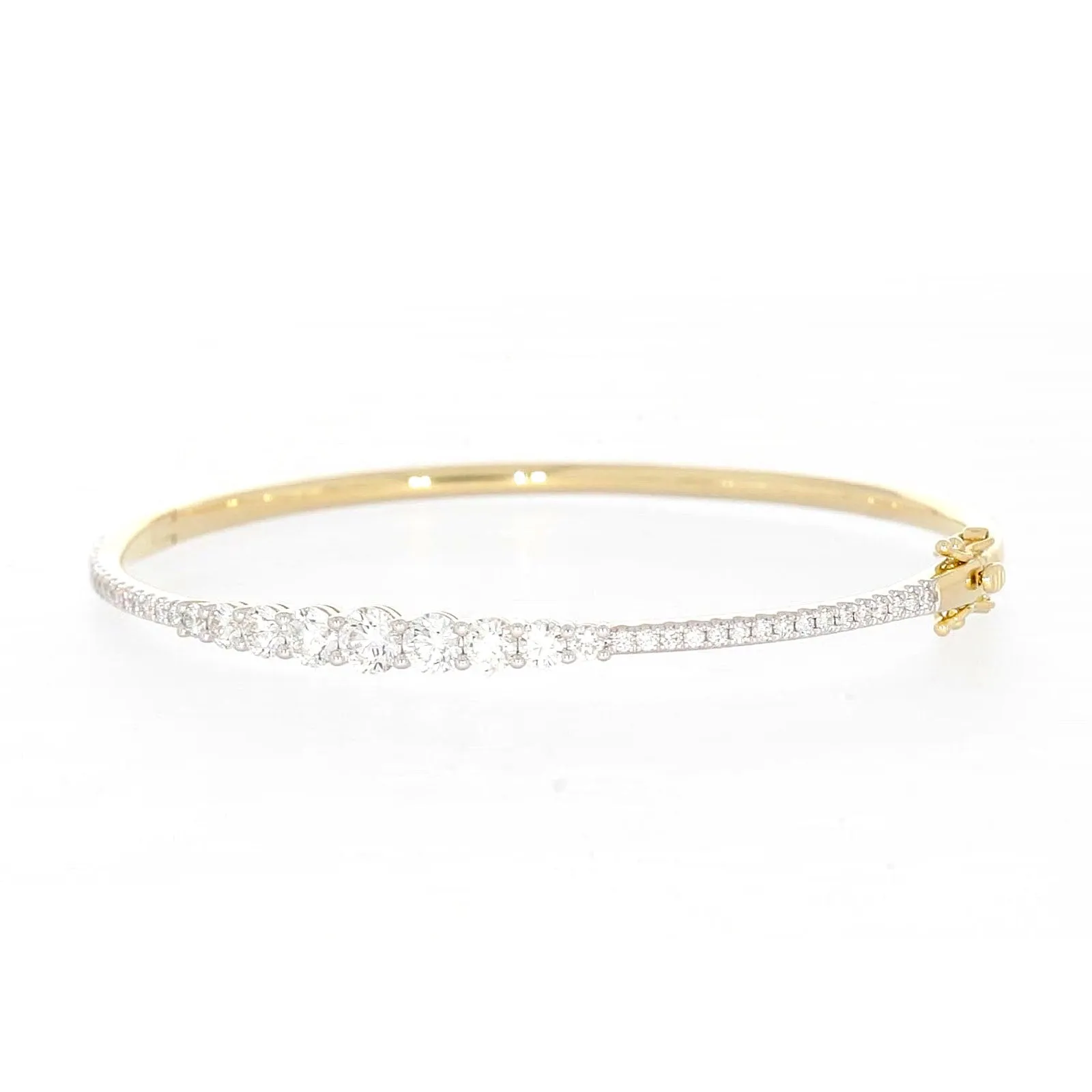 Celebration 9ct Yellow Gold Round Brilliant Cut 2 Carat tw of Lab Grown Diamonds Bangle