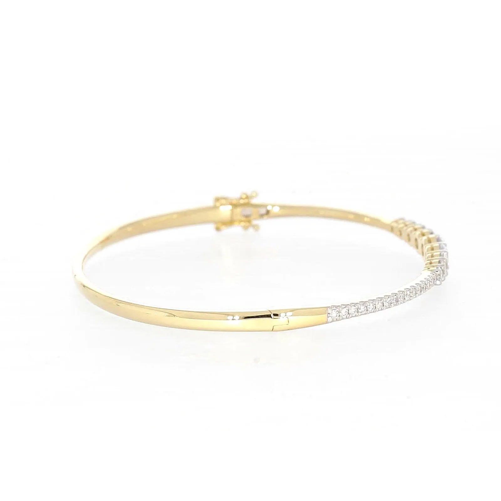 Celebration 9ct Yellow Gold Round Brilliant Cut 2 Carat tw of Lab Grown Diamonds Bangle